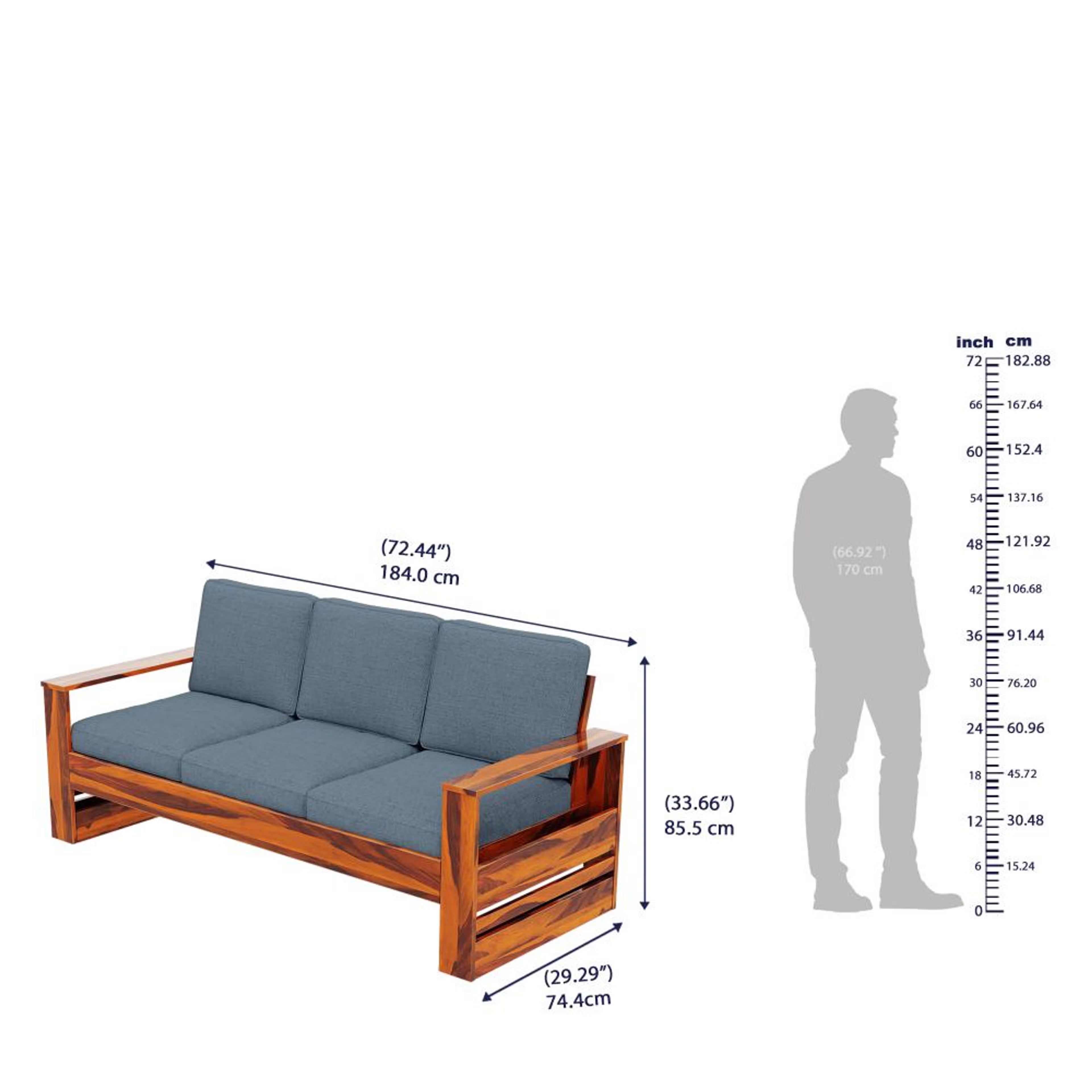 Wakefit Bahamas Sheesham Wood Sofa - Three Seater Regular, 3 Seater, Omega Blue 7 Wakefit Bahamas Sheesham Wood Sofa - Three Seater Regular, 3 Seater, Omega Blue