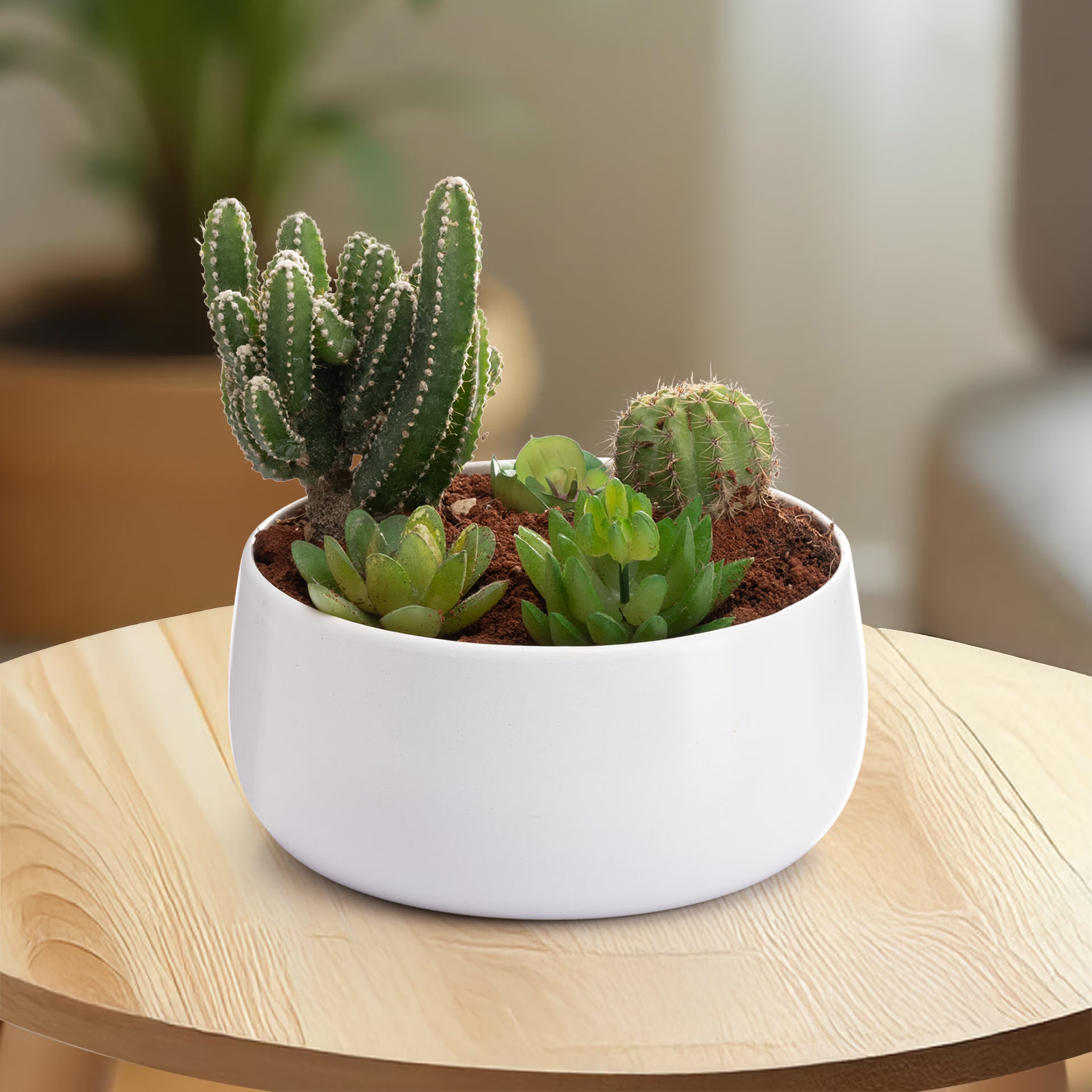 Versatile Metal Garden Pot | Floor & Table Planter | Indoor & Outdoor Use | Creamy White | Foliage Metal, White, Set of 1