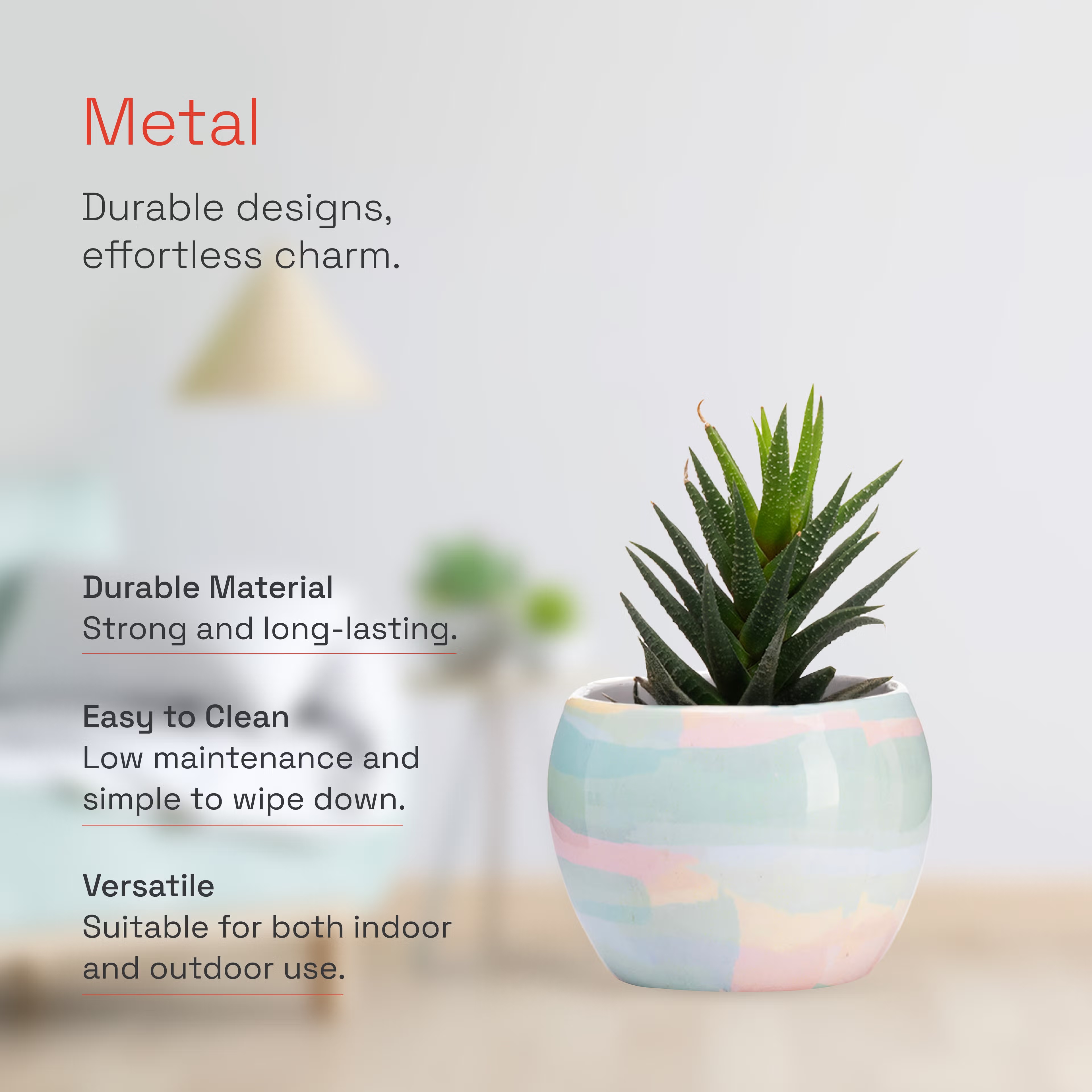 Table Top Metal Flower Pot | Elegant Indoor Planter | Blue & Pink | Seedling Metal, Blue & Pink, Set of 1 3 Table Top Metal Flower Pot | Elegant Indoor Planter | Blue & Pink | Seedling Metal, Blue & Pink, Set of 1