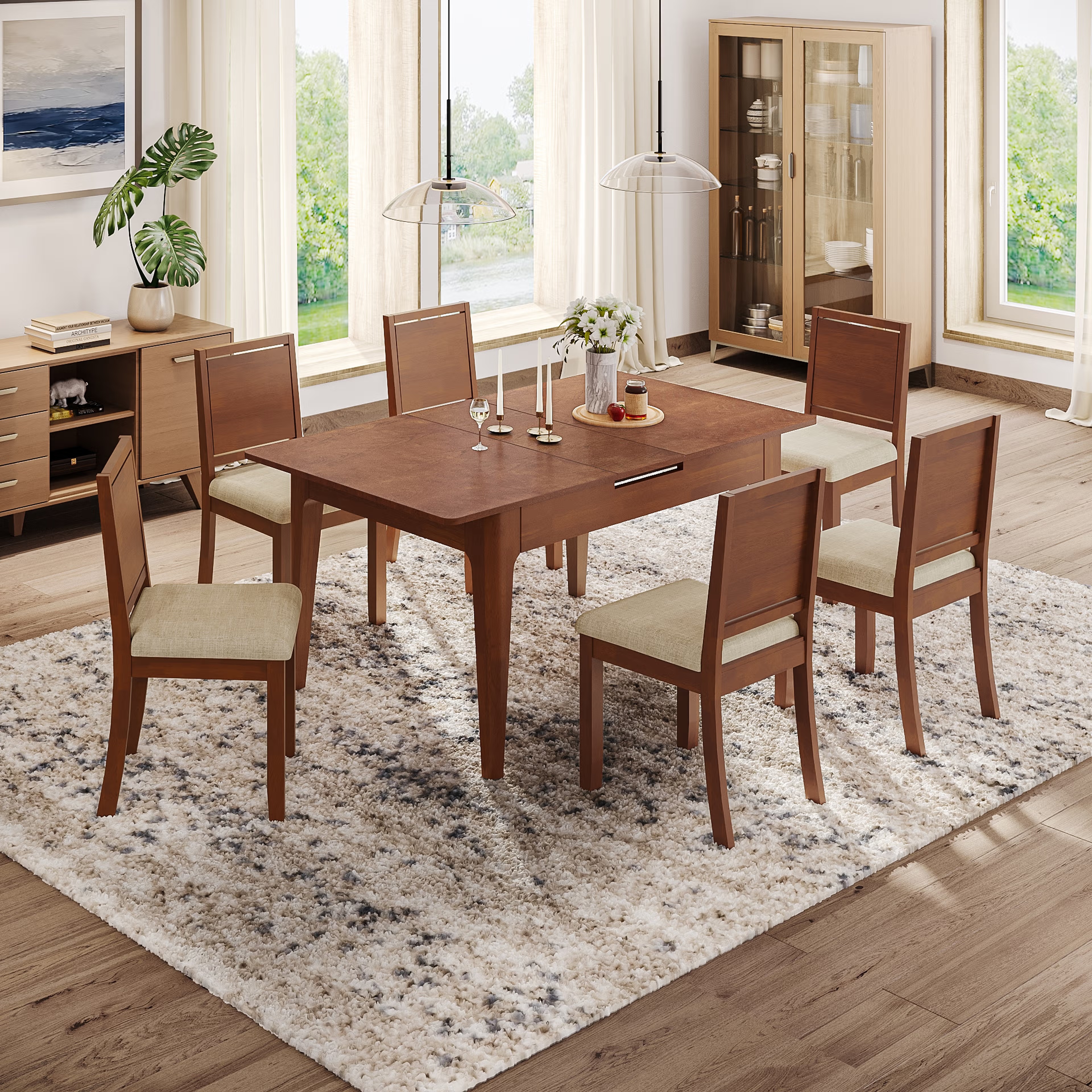 Wakefit Ceviche 4-6 Seater Extendable Dining Table