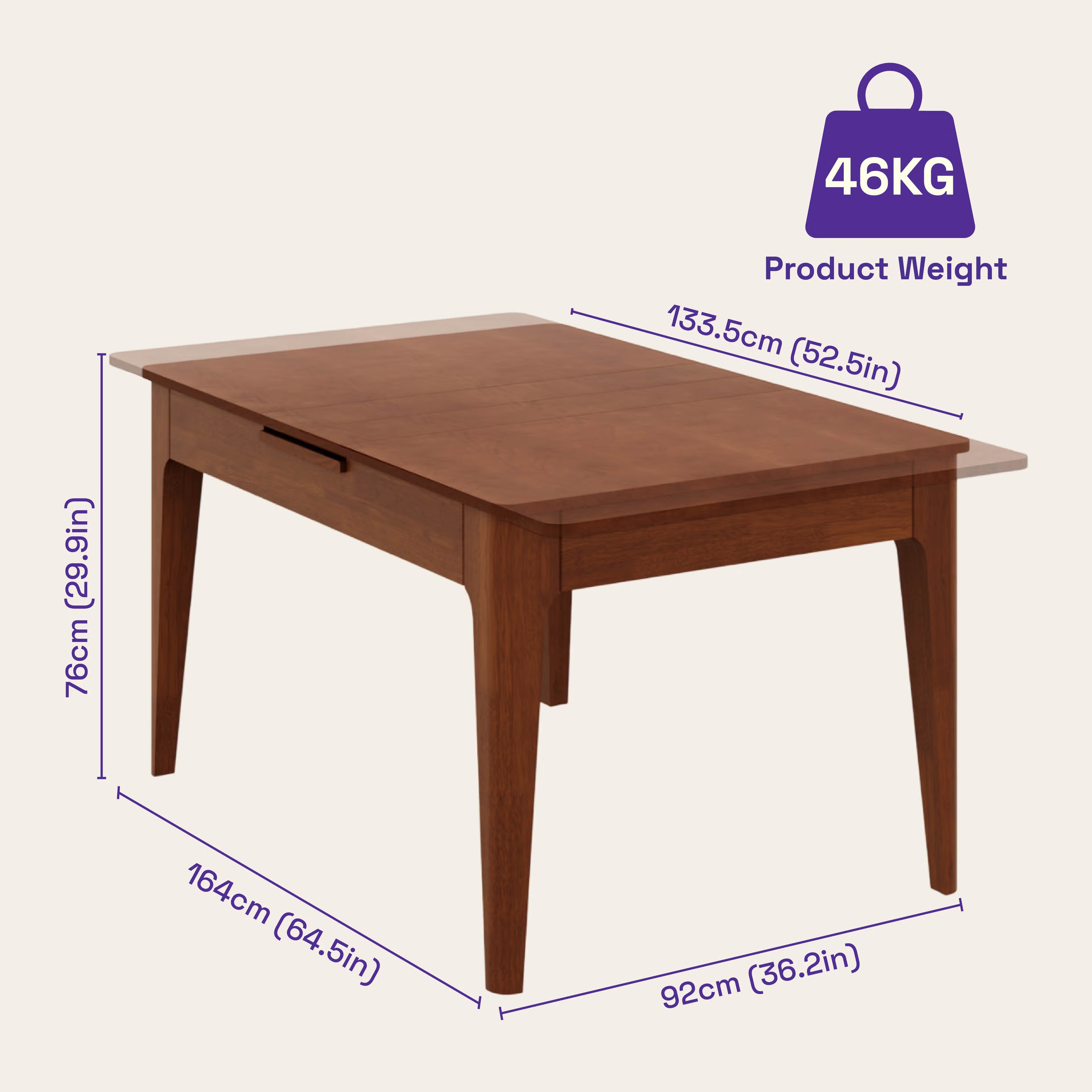 Wakefit Ceviche 4-6 Seater Extendable Dining Table 10 Wakefit Ceviche 4-6 Seater Extendable Dining Table
