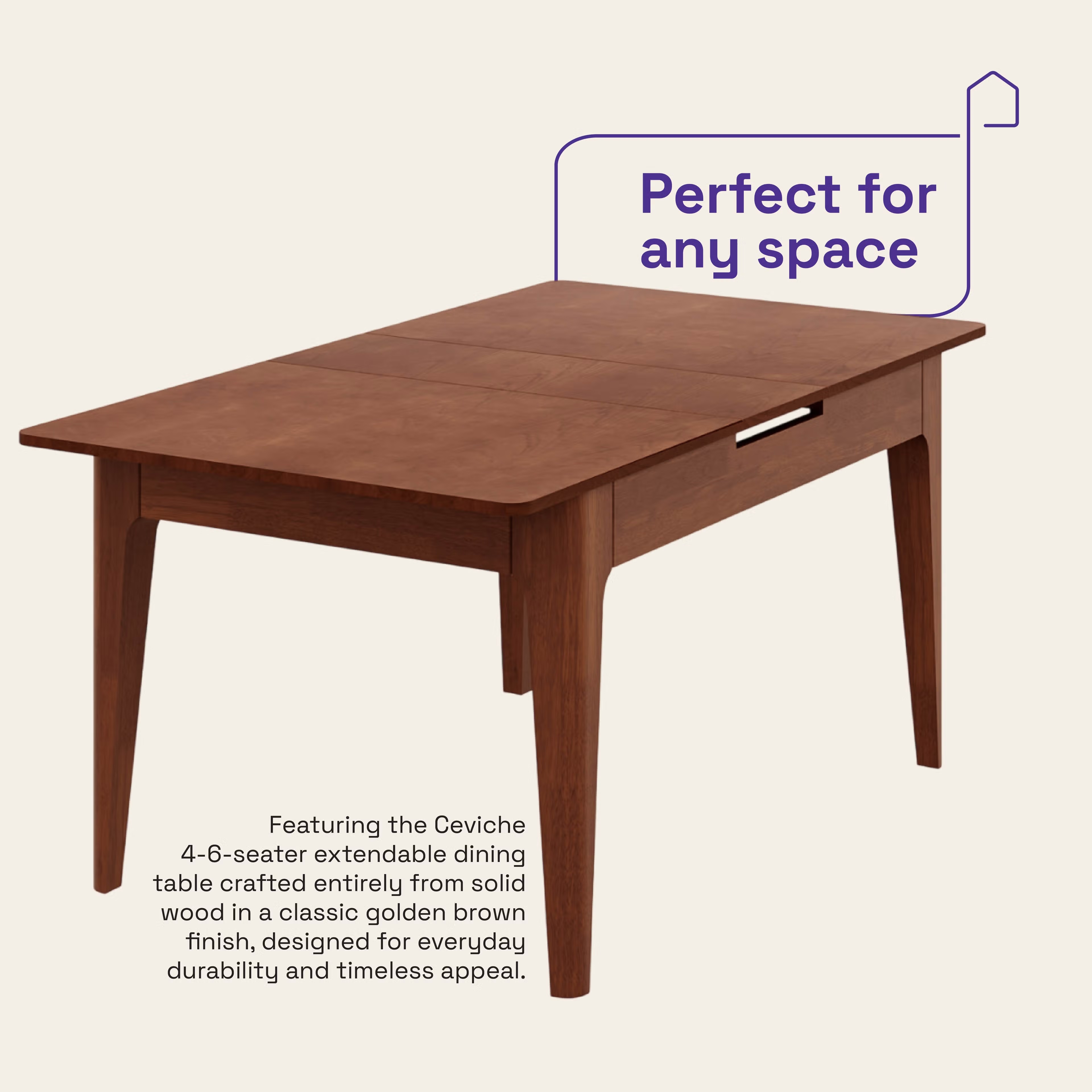Wakefit Ceviche 4-6 Seater Extendable Dining Table 7 Wakefit Ceviche 4-6 Seater Extendable Dining Table