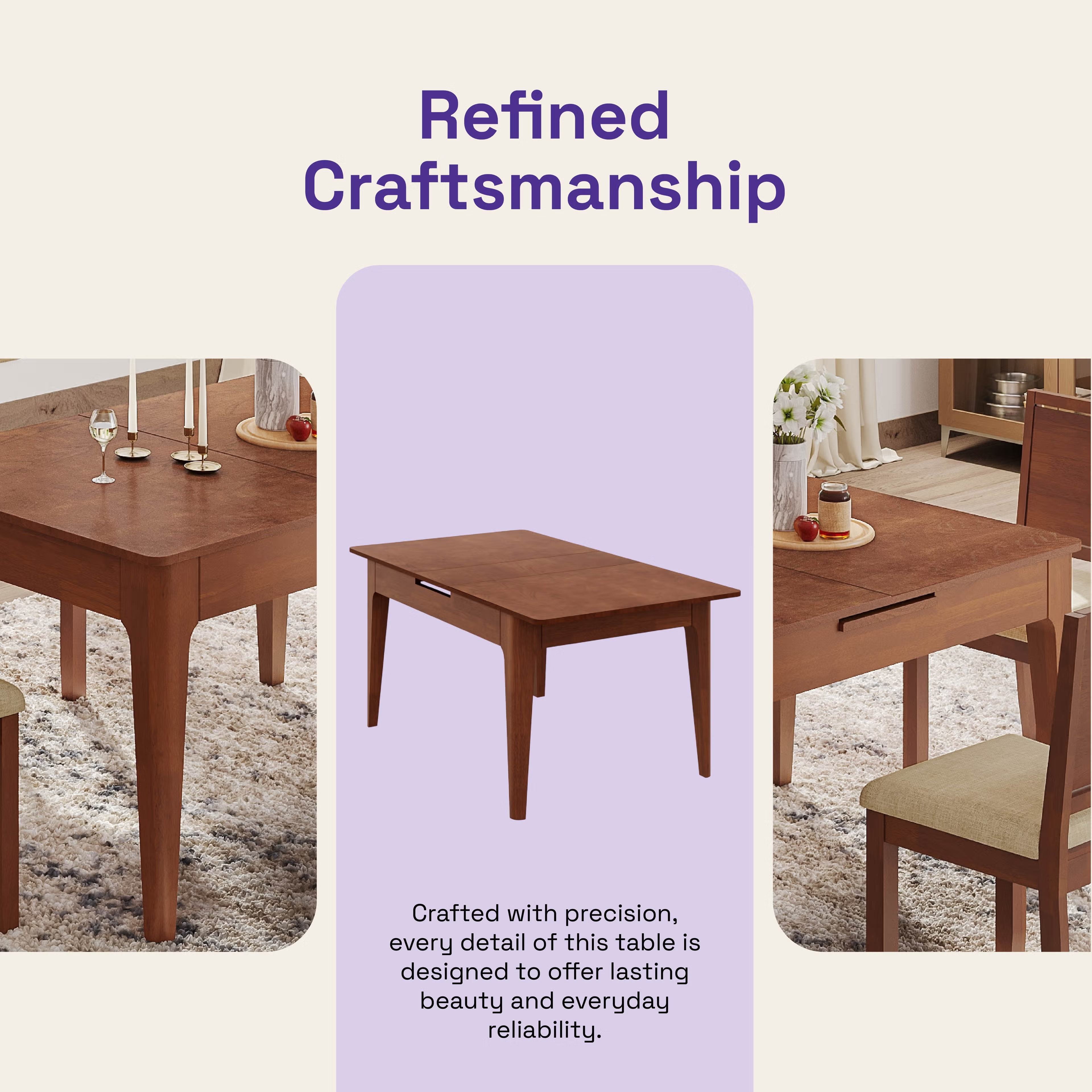 Wakefit Ceviche 4-6 Seater Extendable Dining Table 8 Wakefit Ceviche 4-6 Seater Extendable Dining Table