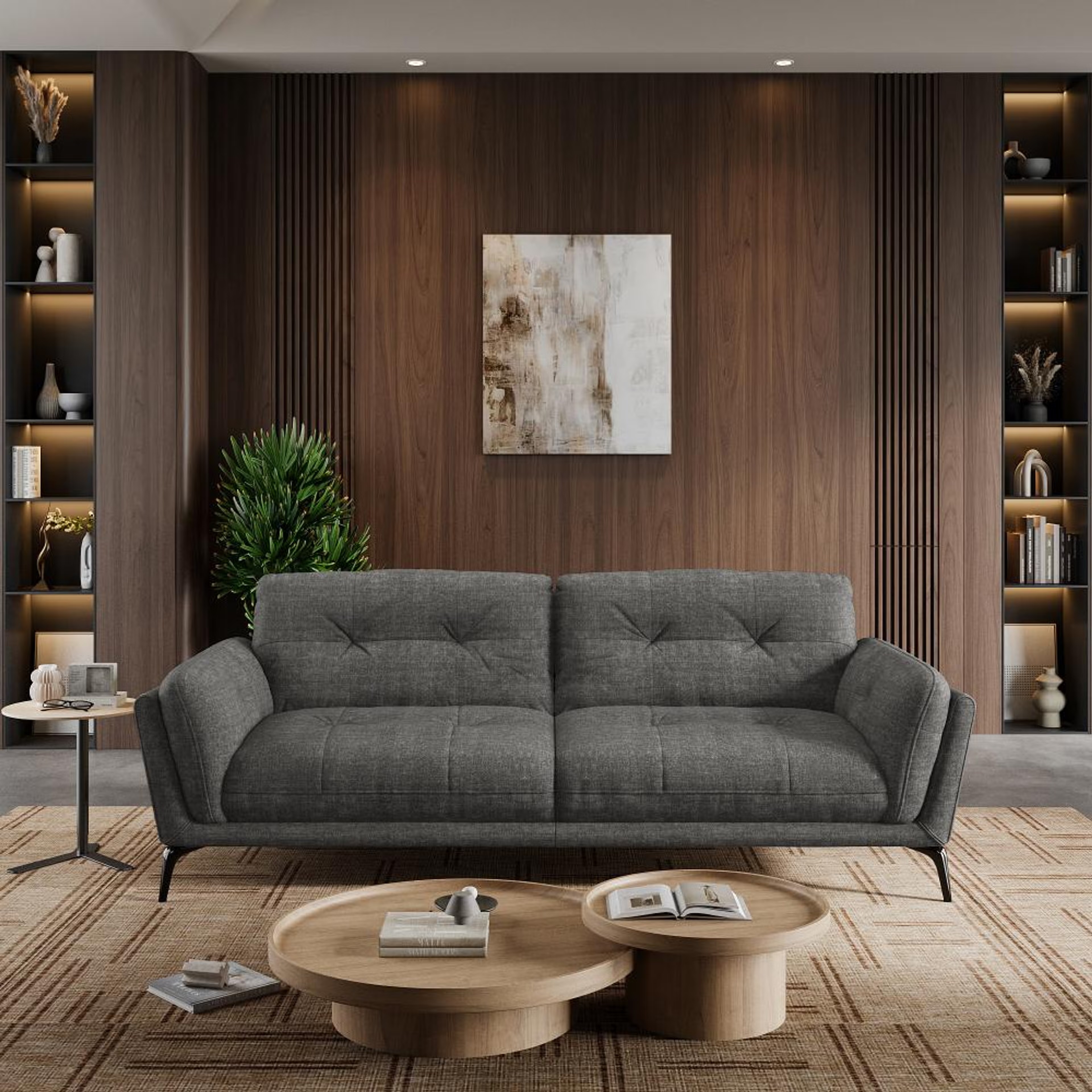 Home 28 Wakefit Lille Sofa - Three Seater Regular, Three Seater, Graphite