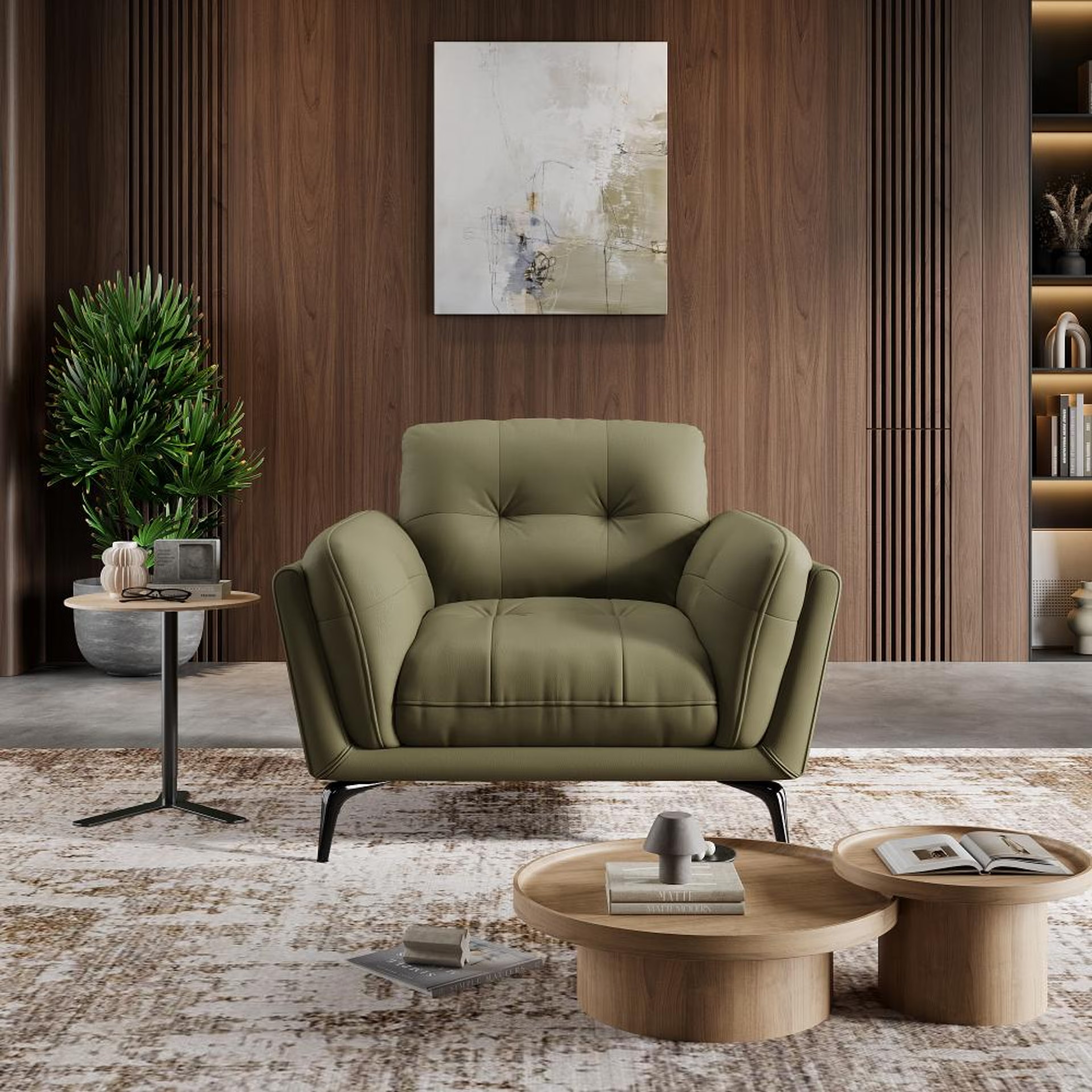 Home 45 Wakefit Lille Sofa - One Seater Regular, Single Seater, Green