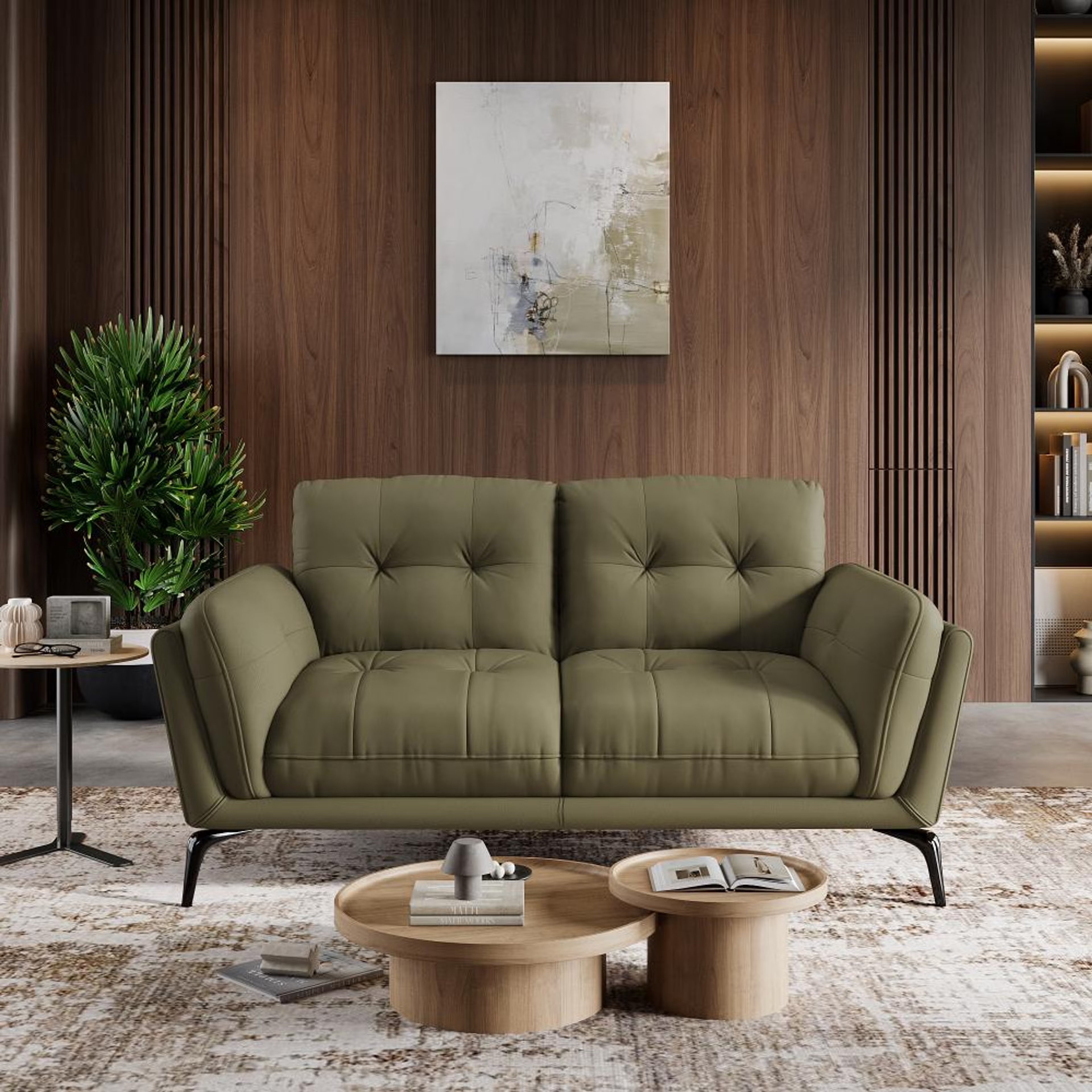 Wakefit Lille Sofa - Two Seater Regular, Two Seater, Green