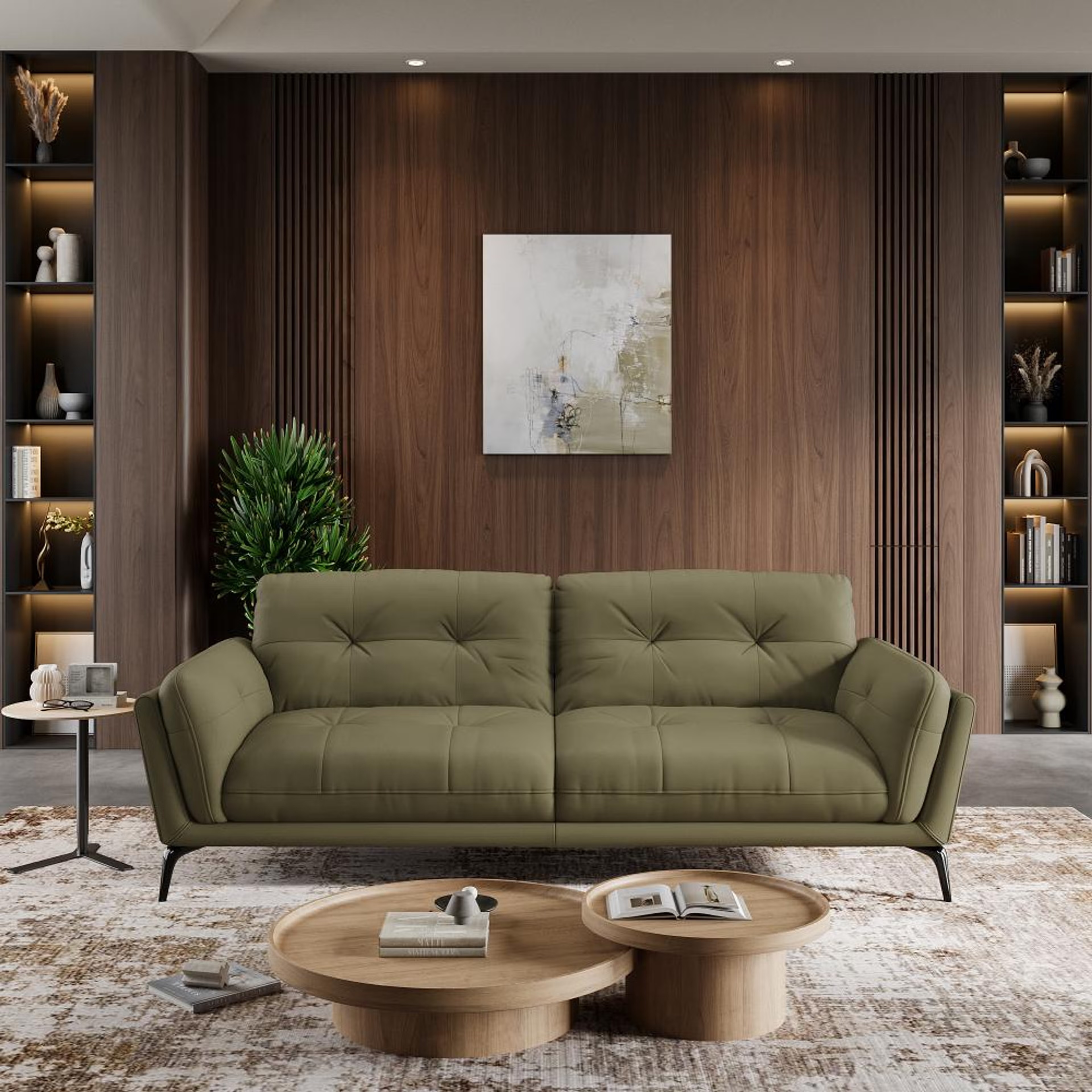 Home 33 Wakefit Lille Sofa - Three Seater Regular, Three Seater, Green