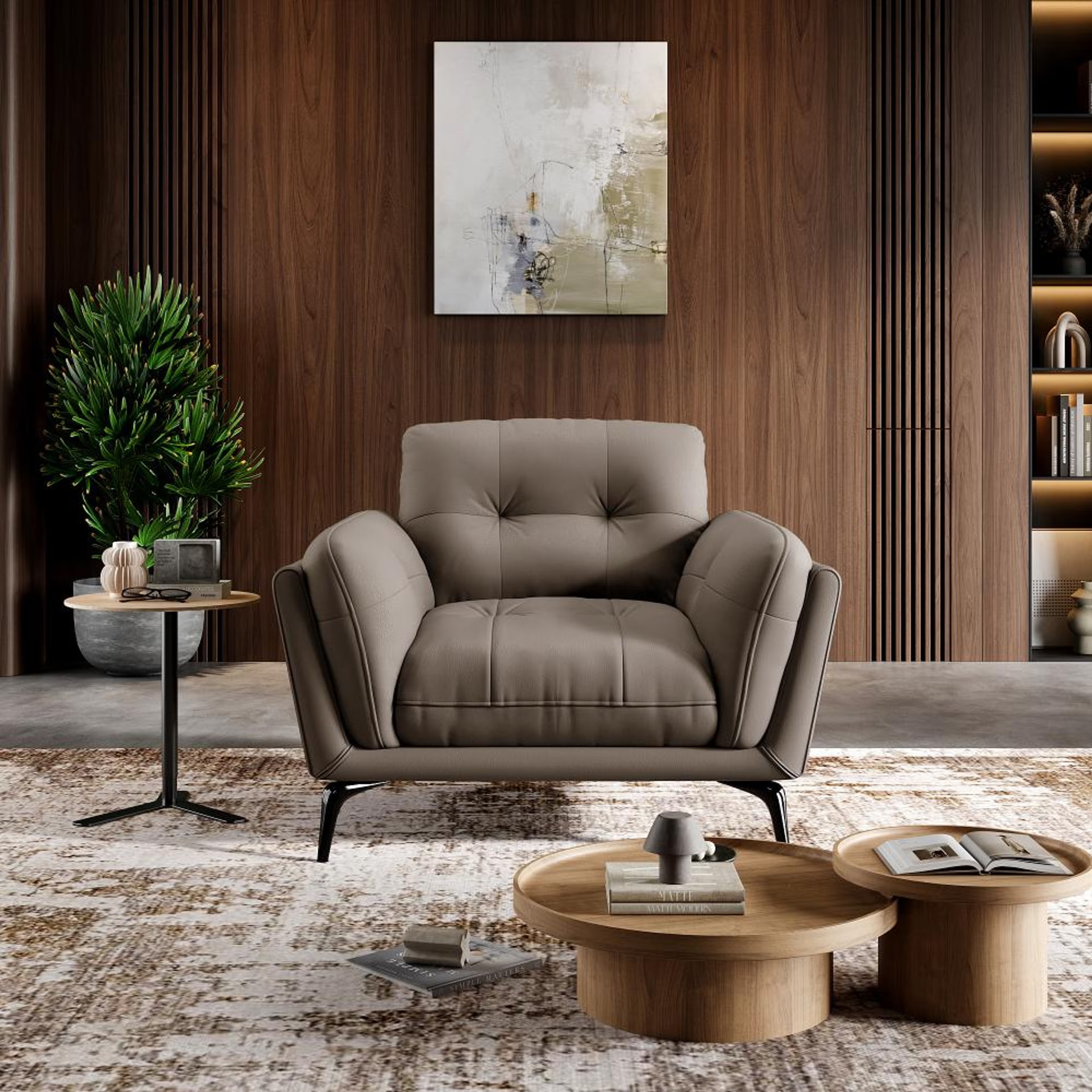 Wakefit Lille Sofa - One Seater Regular, Single Seater, Grey