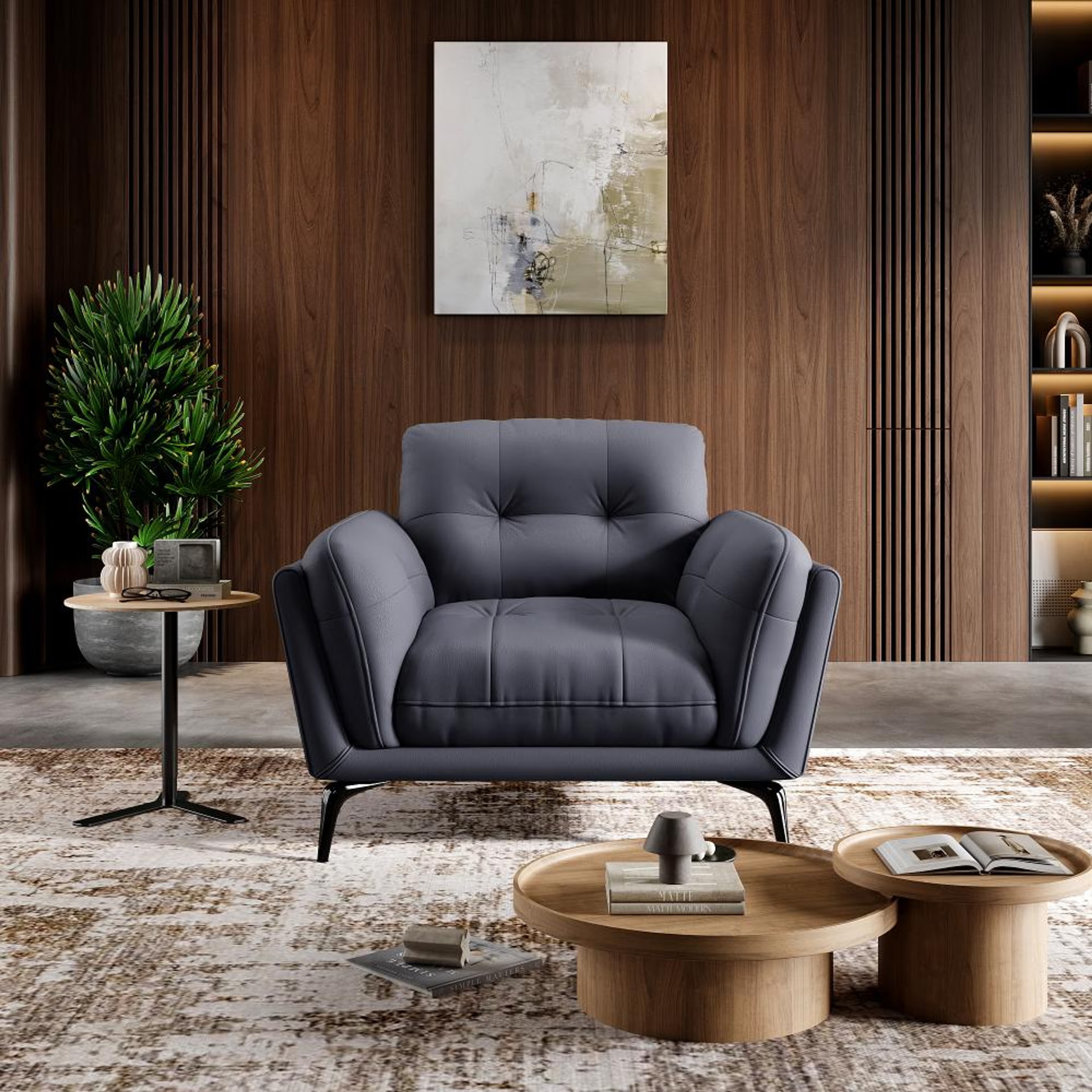 Home 28 Wakefit Lille Sofa - One Seater Regular, Single Seater, Blue