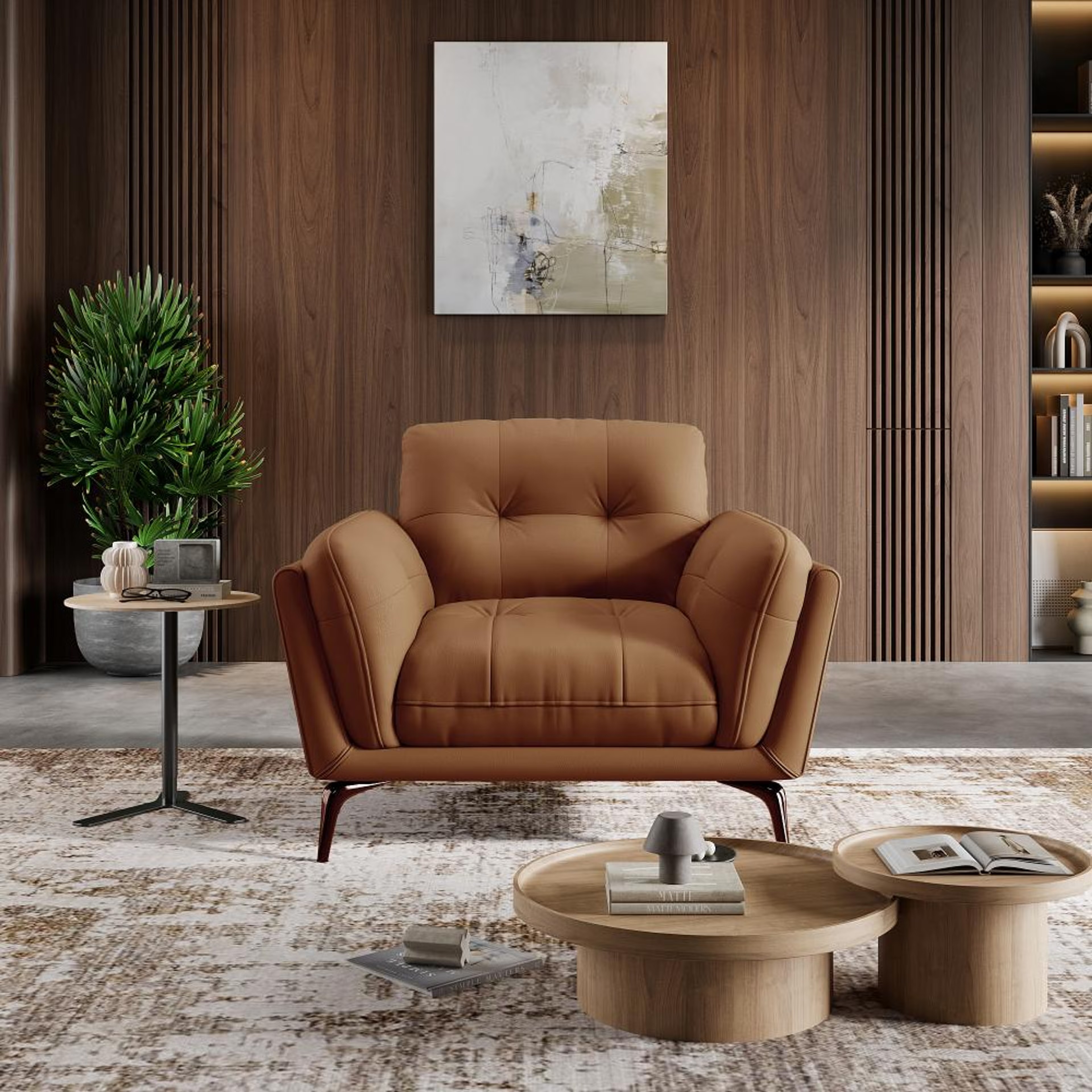 Wakefit Lille Sofa - One Seater Regular, Single Seater, Brown