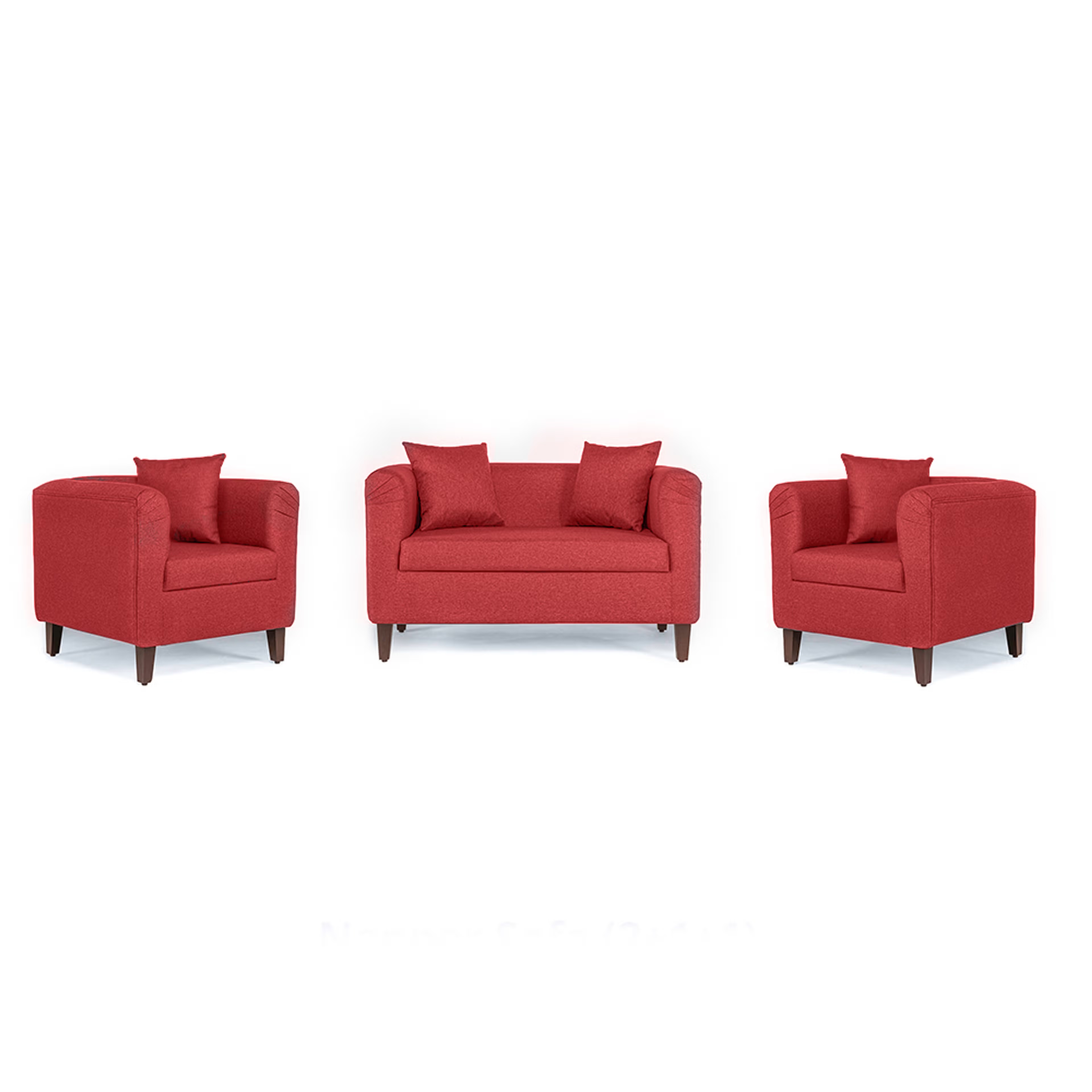 Wakefit Miami Sofa - 2+1+1 Seater - Omega Red Regular, 2 Seater + 1 Seater + 1 Seater, Omega Red