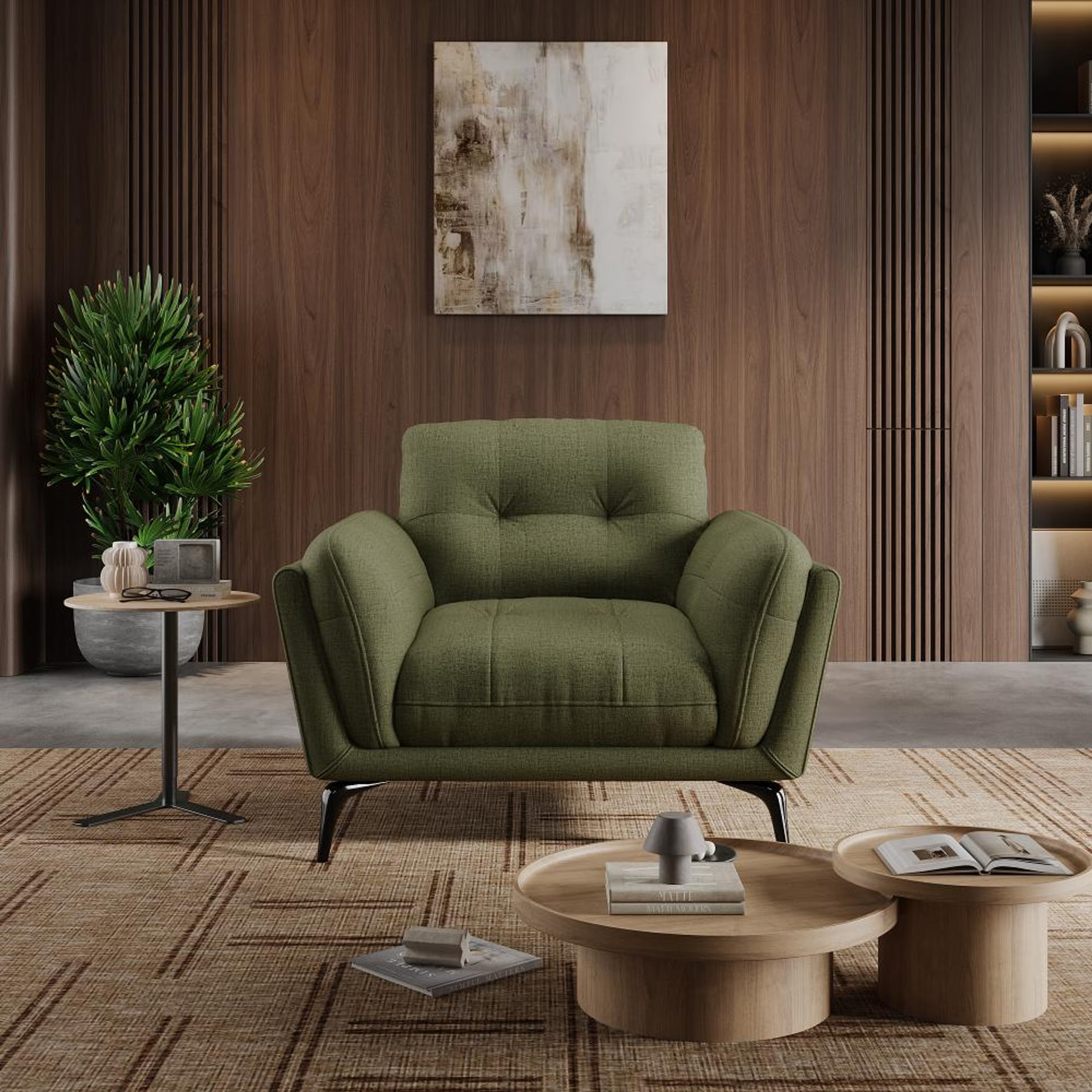 Home 31 Wakefit Lille Sofa - One Seater Regular, Single Seater, Green