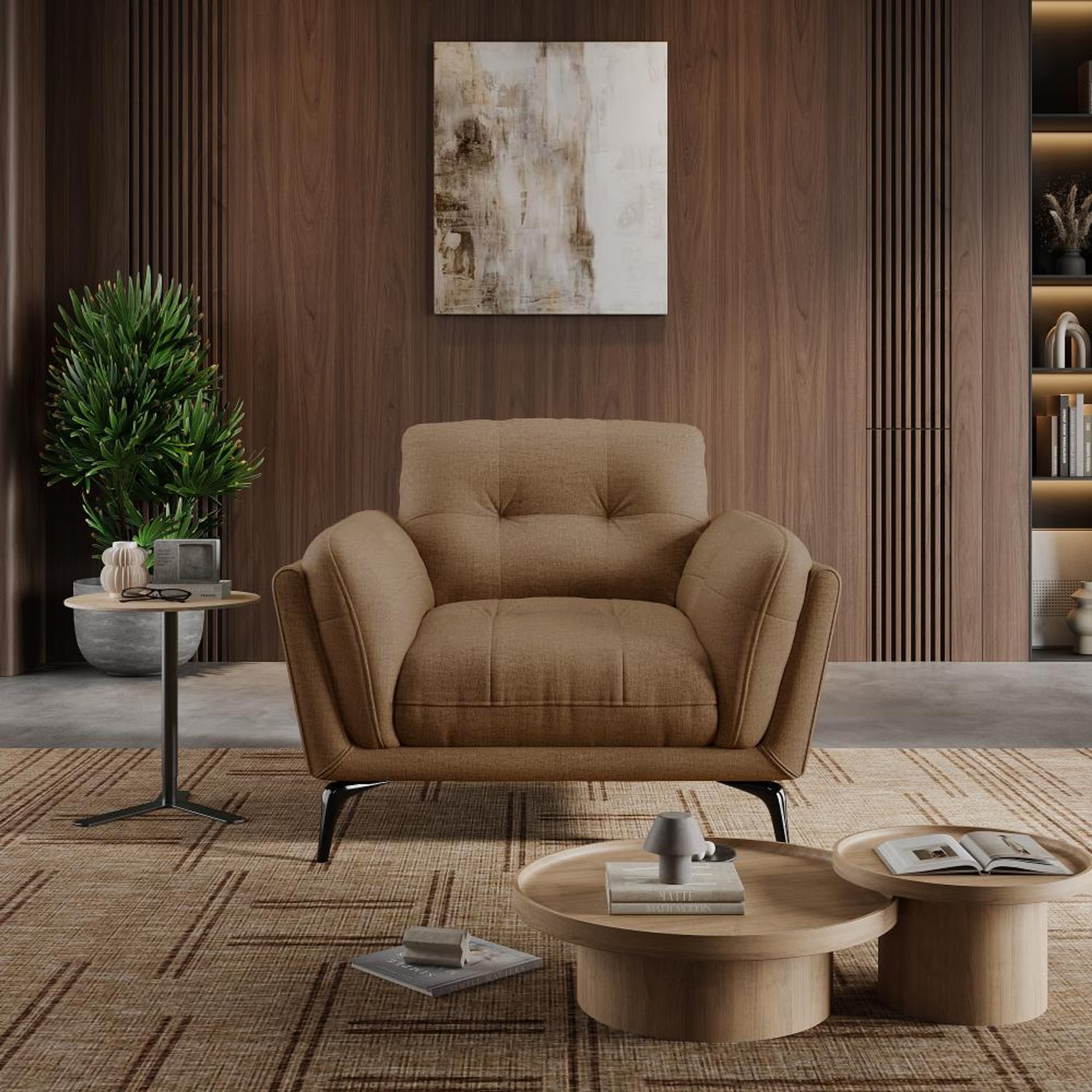 Home 40 Wakefit Lille Sofa - One Seater Regular, Single Seater, Mocha Brown