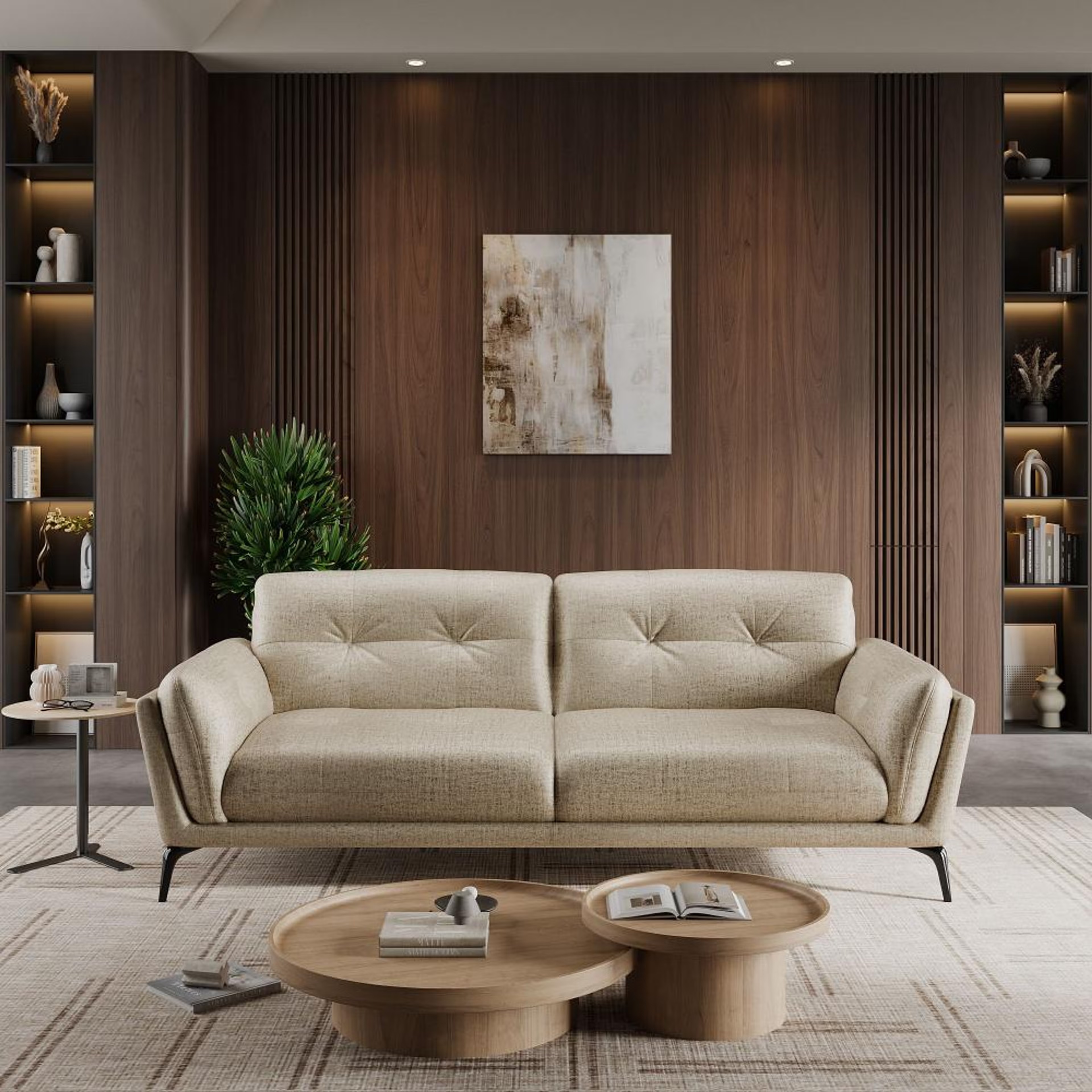 Home 31 Wakefit Lille Sofa - Three Seater Regular, Three Seater, White
