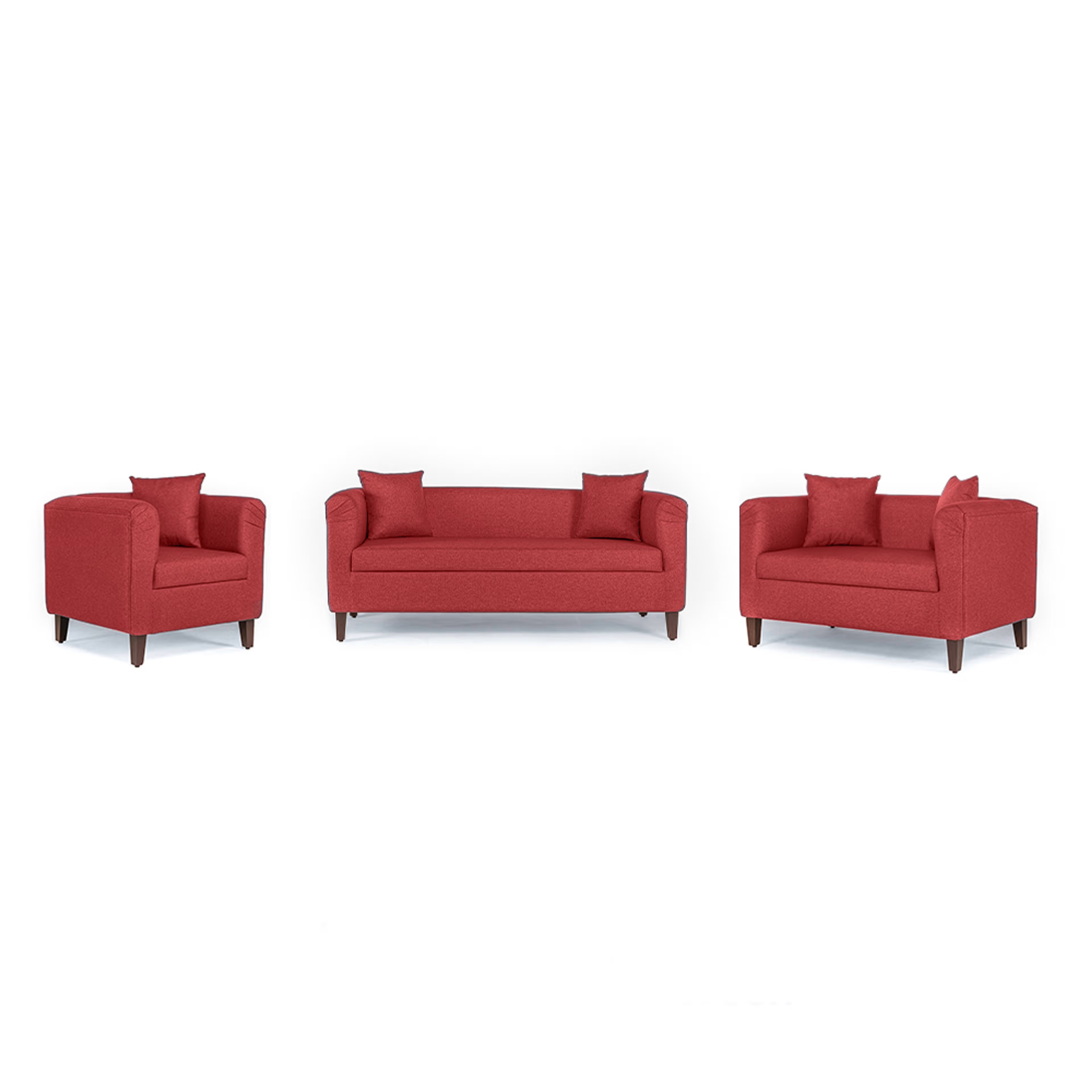 Wakefit Miami Sofa - 3+2+1 Seater - Omega Red Regular, 3 Seater + 2 Seater + 1 Seater, Omega Red