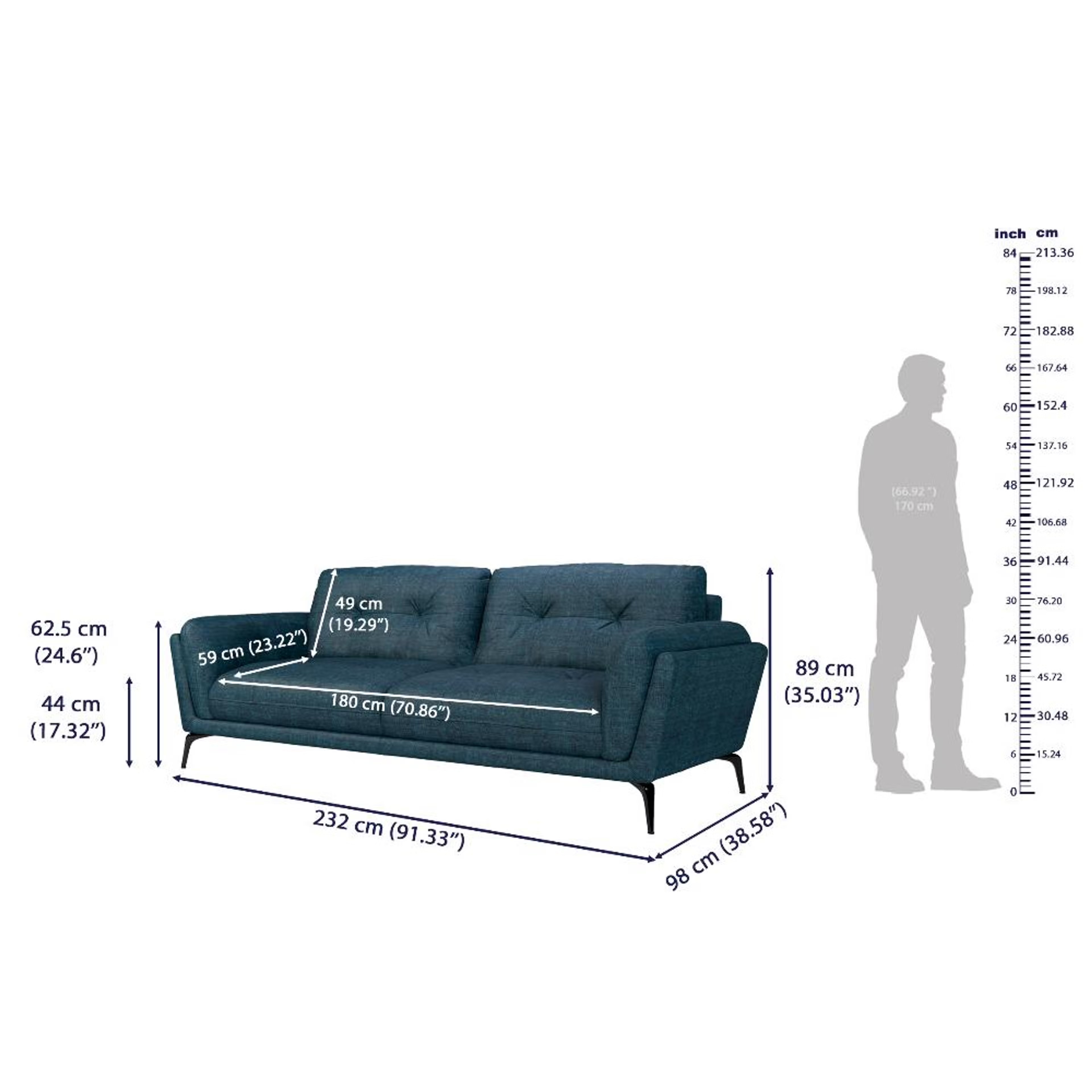 Wakefit Lille Sofa Set (3+2+1) Seater Regular, Set (3+2+1), Deep Ocean 9 Wakefit Lille Sofa Set (3+2+1) Seater Regular, Set (3+2+1), Deep Ocean