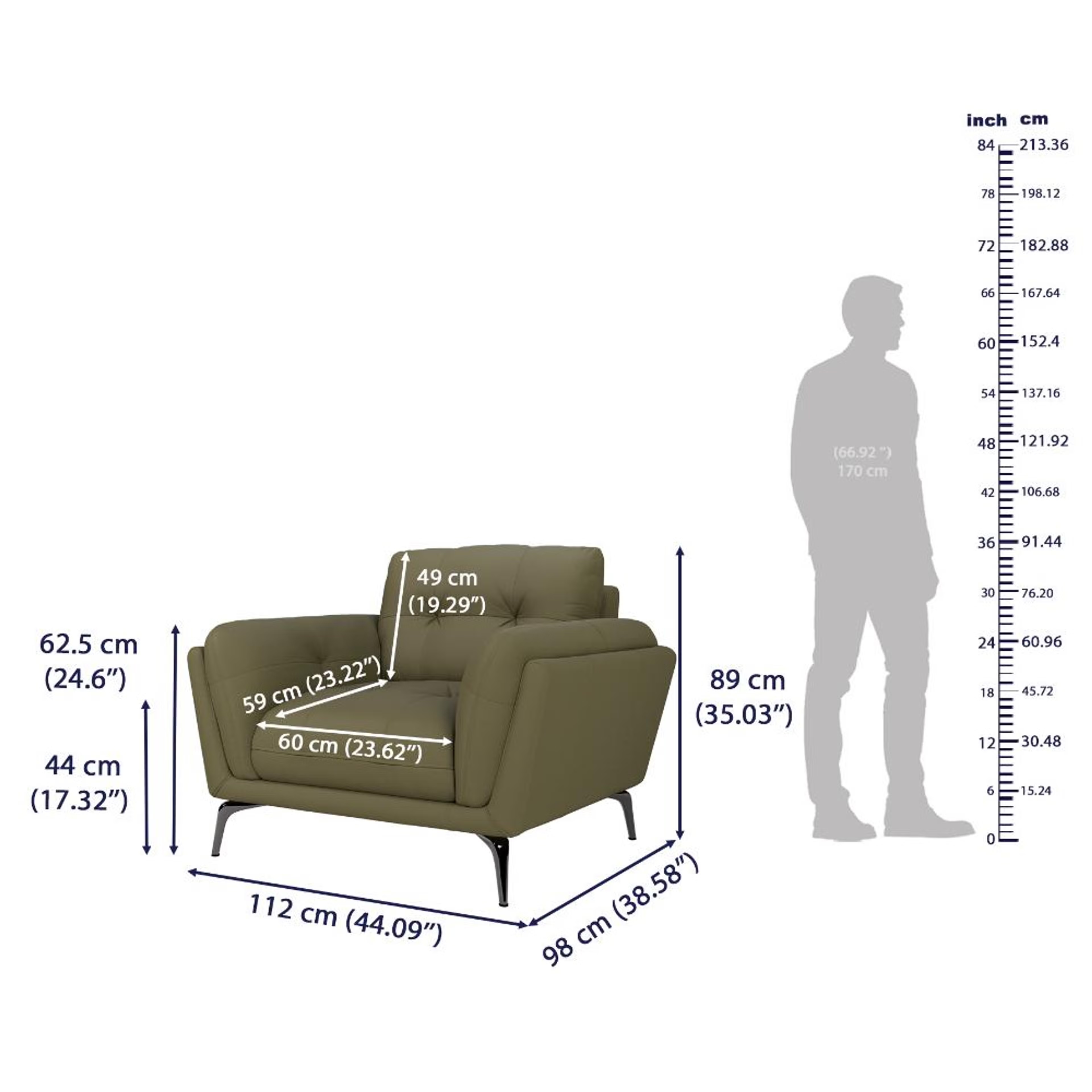 Wakefit Lille Sofa Set (3+1+1) Seater Regular, Set (3+1+1), Green 9 Wakefit Lille Sofa Set (3+1+1) Seater Regular, Set (3+1+1), Green