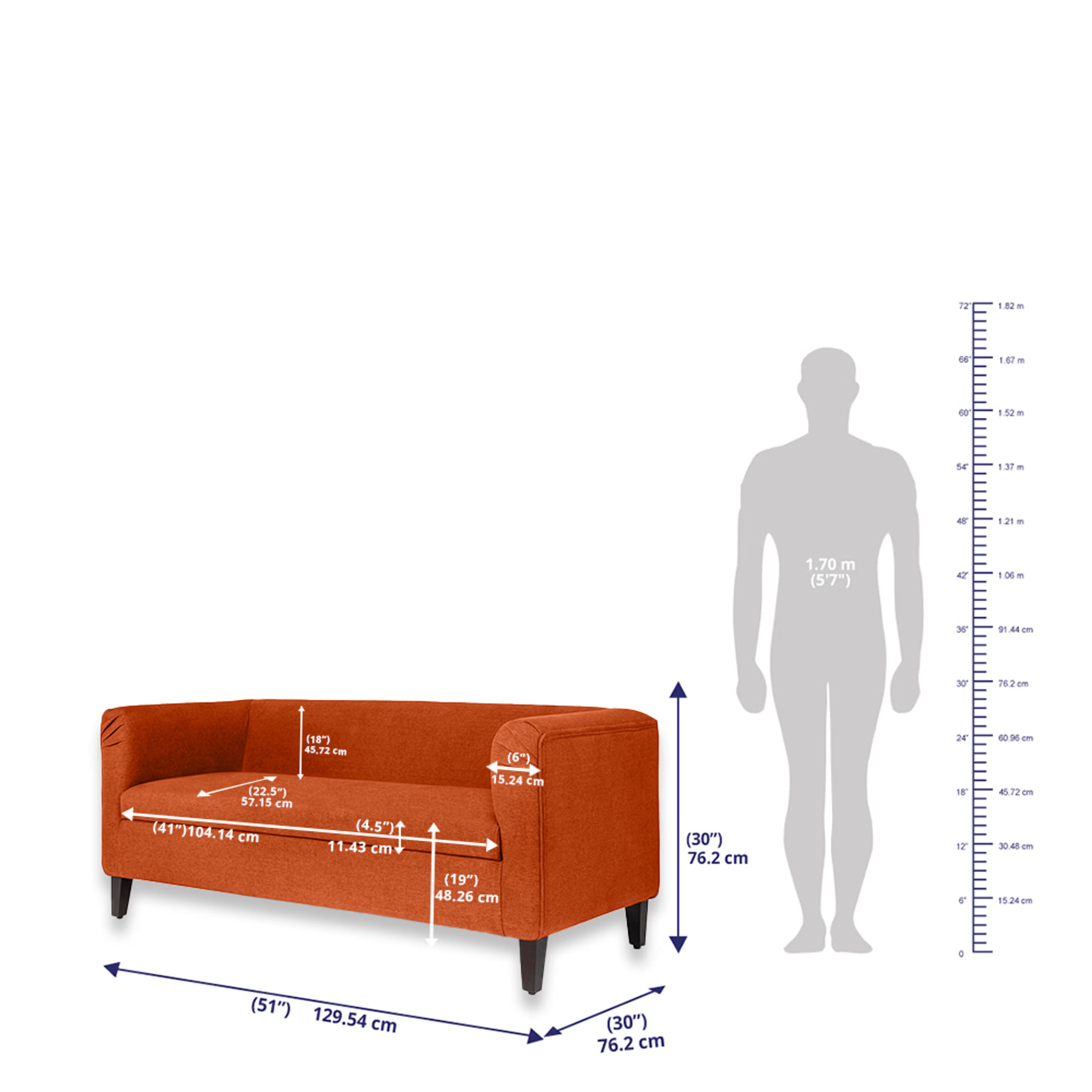 Wakefit Miami Sofa - 2+1+1 Seater - Terracotta Regular, 2 Seater + 1 Seater + 1 Seater, Terracotta 13 Wakefit Miami Sofa - 2+1+1 Seater - Terracotta Regular, 2 Seater + 1 Seater + 1 Seater, Terracotta