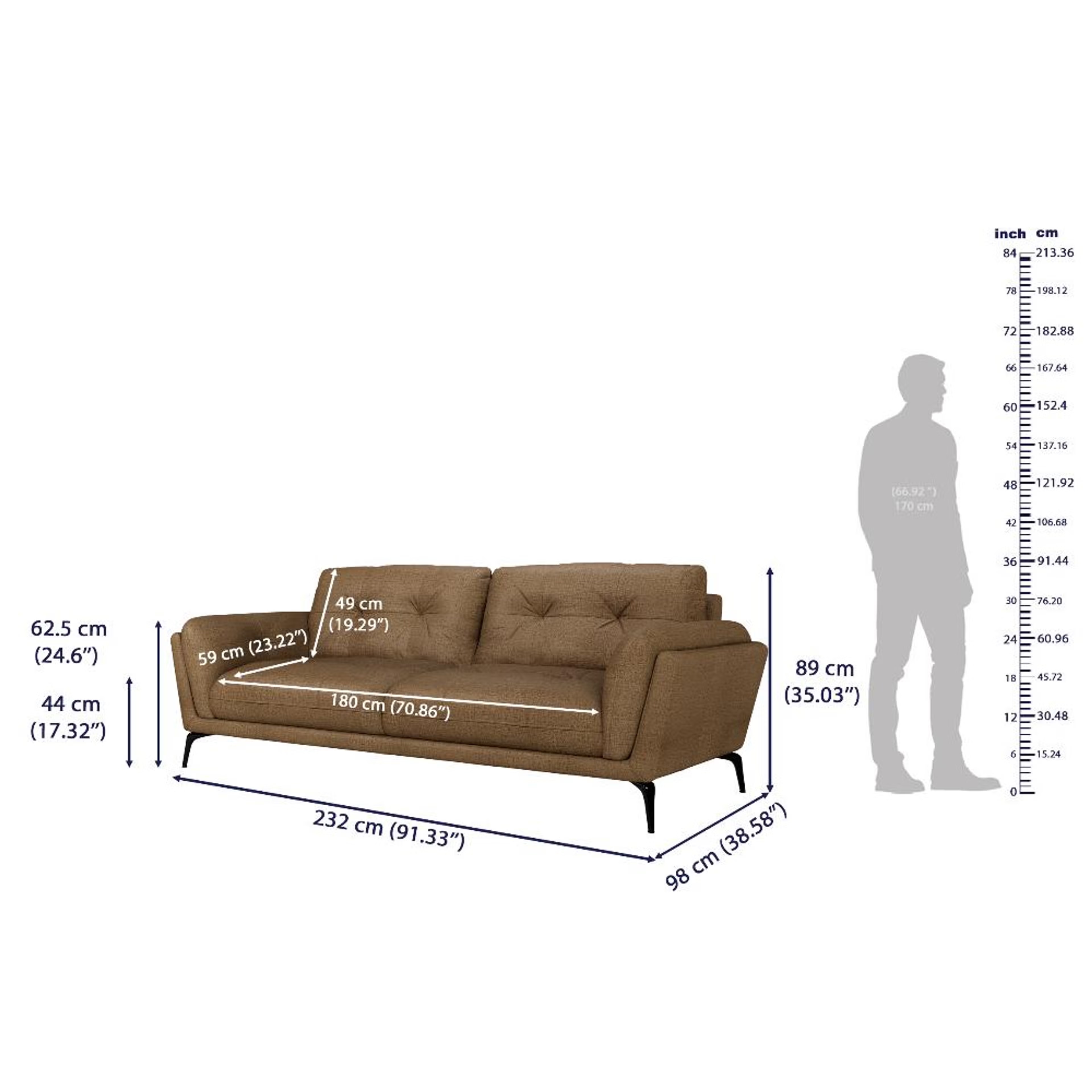 Wakefit Lille Sofa Set (3+2) Seater Regular, Set (3+2), Mocha Brown 8 Wakefit Lille Sofa Set (3+2) Seater Regular, Set (3+2), Mocha Brown