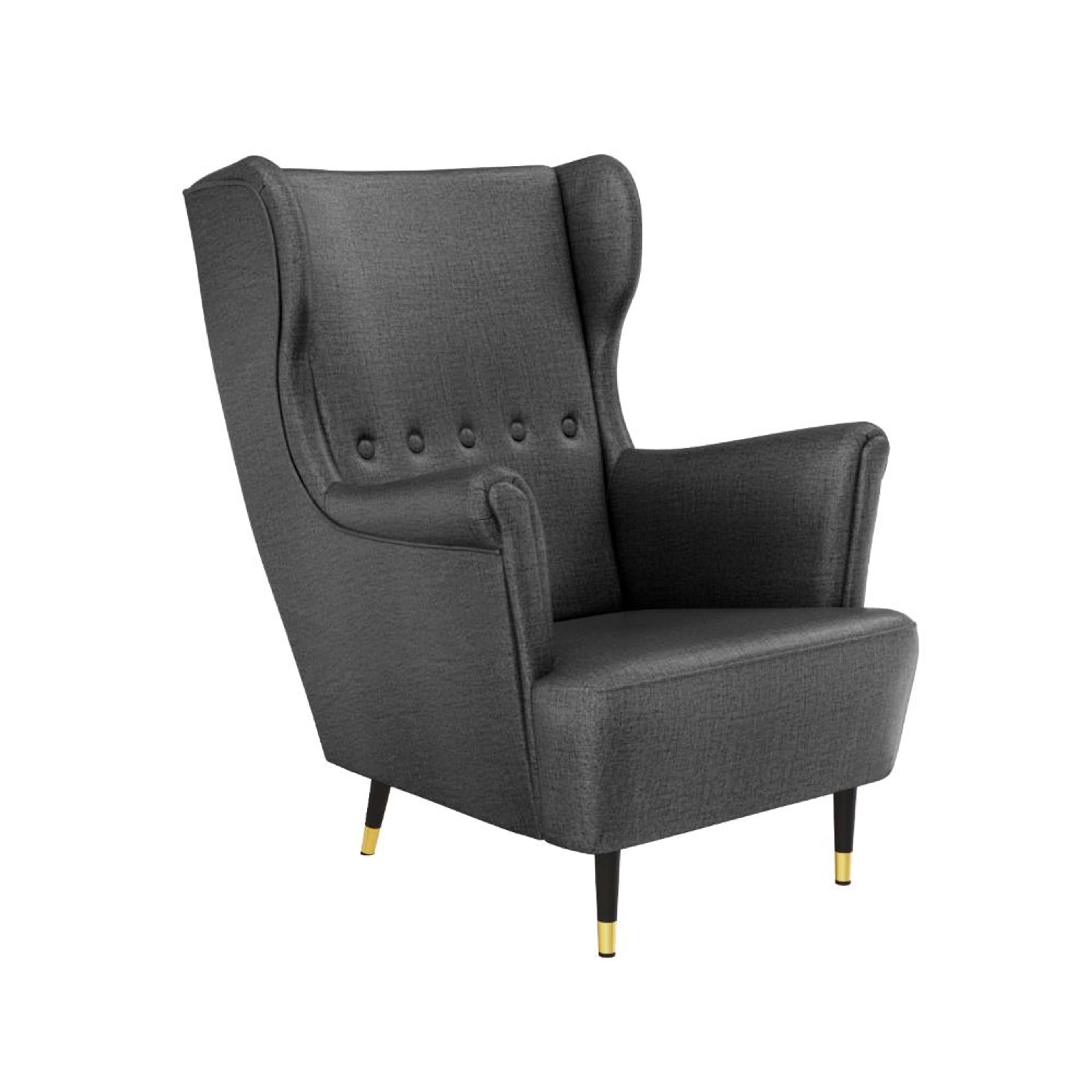 Wakefit Nicco Wing Chair - Reflection Charcoal Grey without Ottoman, Charcoal Grey 3 Wakefit Nicco Wing Chair - Reflection Charcoal Grey without Ottoman, Charcoal Grey