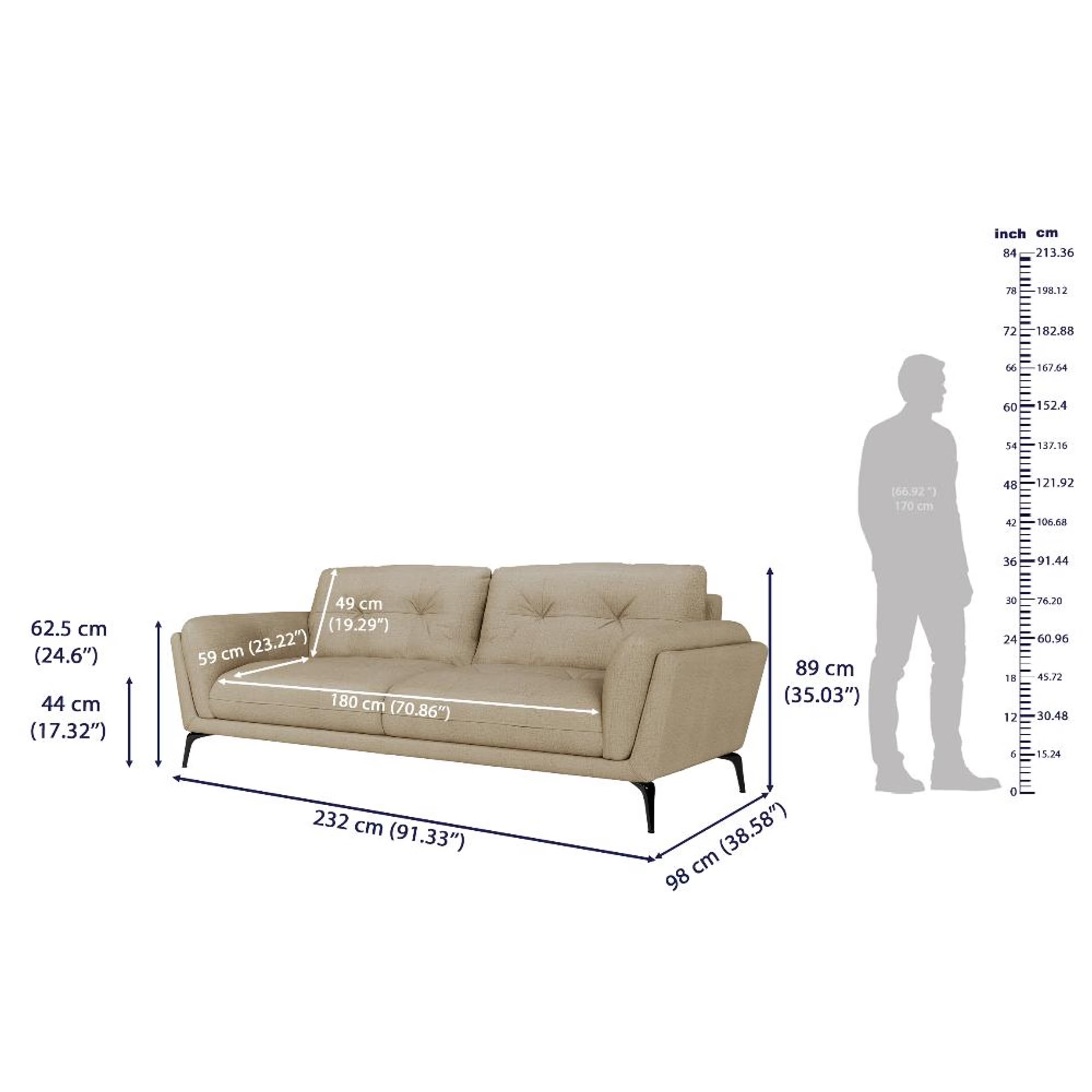 Wakefit Lille Sofa Set (3+2+1) Seater Regular, Set (3+2+1), White 7 Wakefit Lille Sofa Set (3+2+1) Seater Regular, Set (3+2+1), White