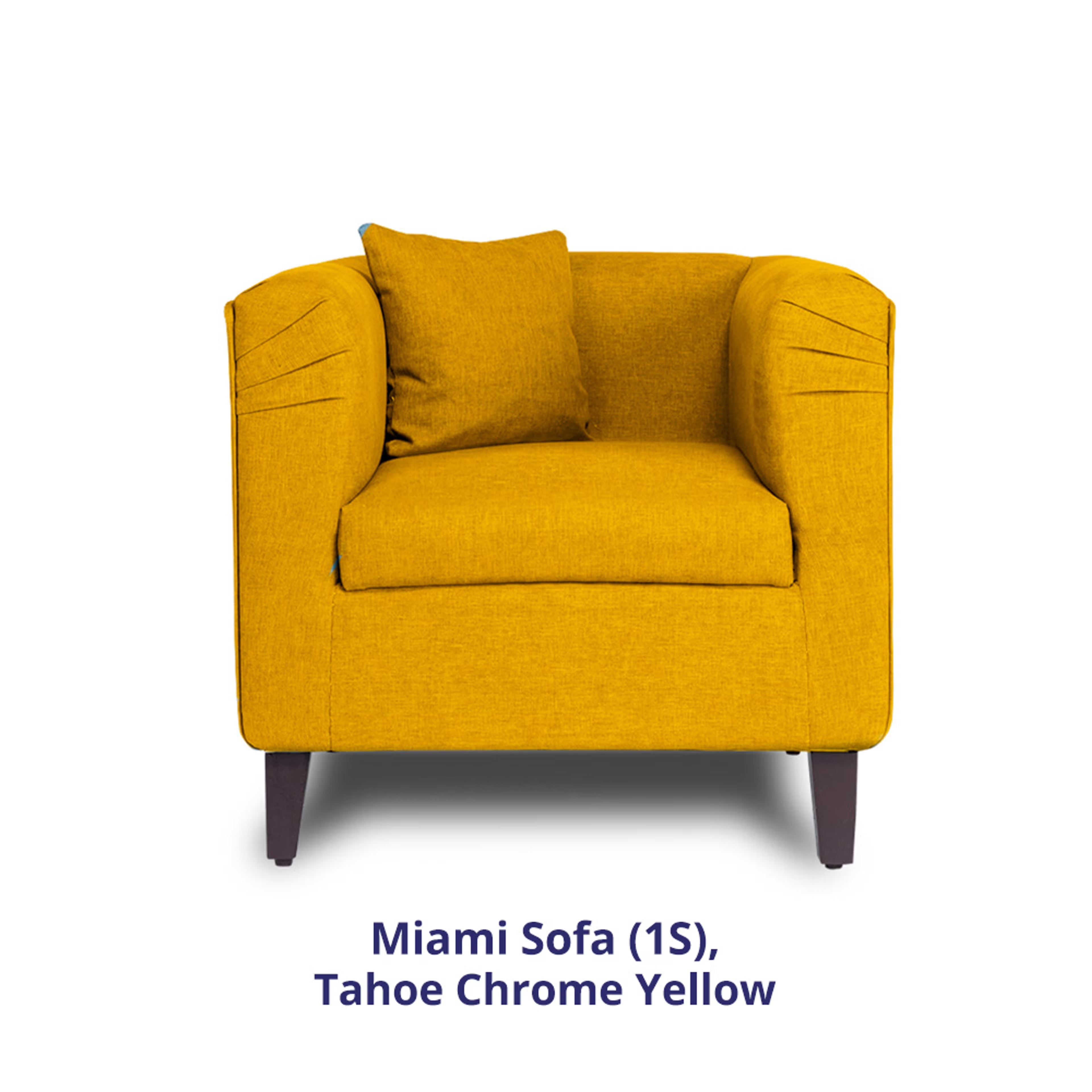 Wakefit Miami Sofa - 1 Seater - Chrome Yellow Regular, 1 Seater, Chrome Yellow