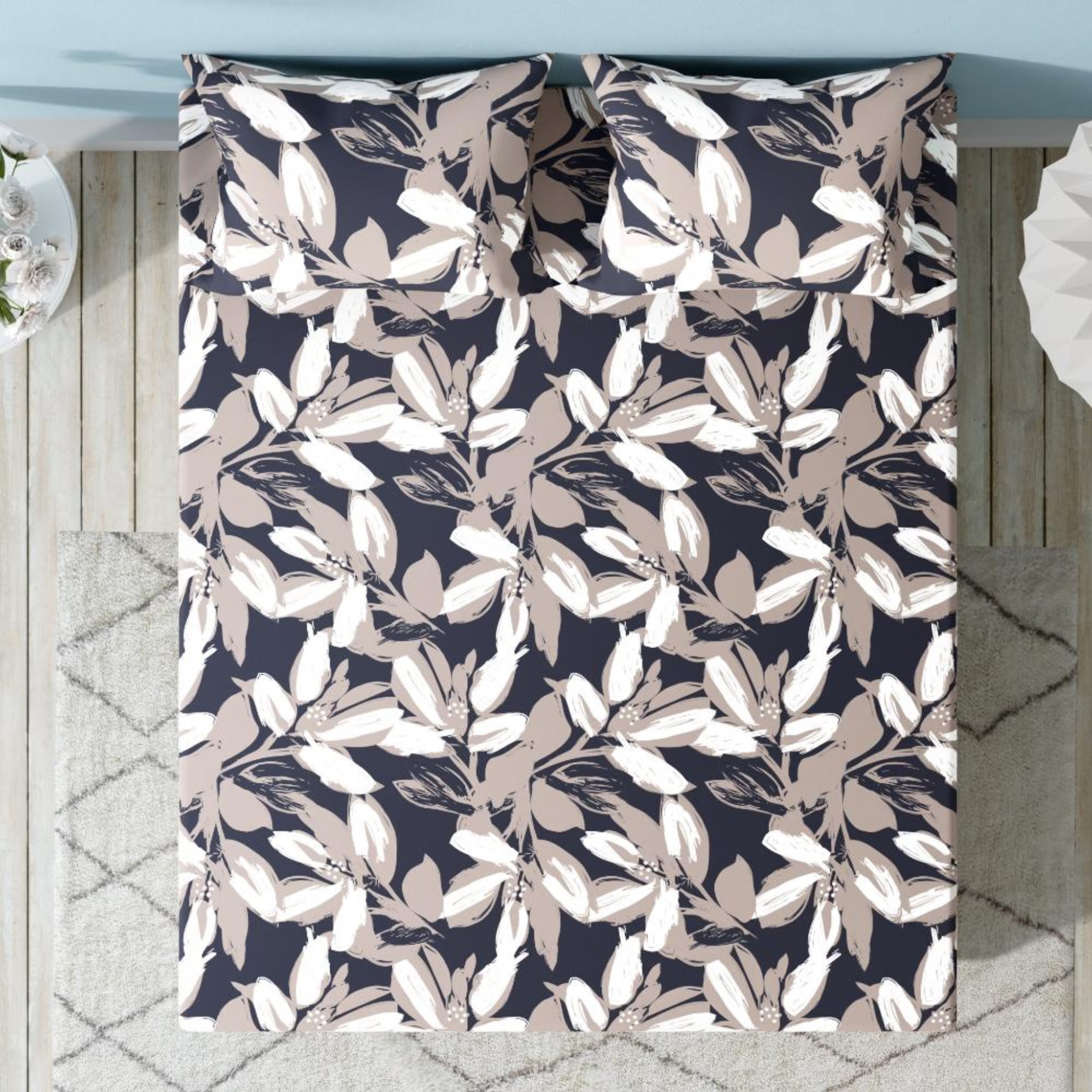 100% Cotton 220 TC Fitted Bedsheet With 2 Pillow Covers | Beyu Queen, 75" x 60", Beyu | 1.91m x 1.52m Queen - 75" x 60\
