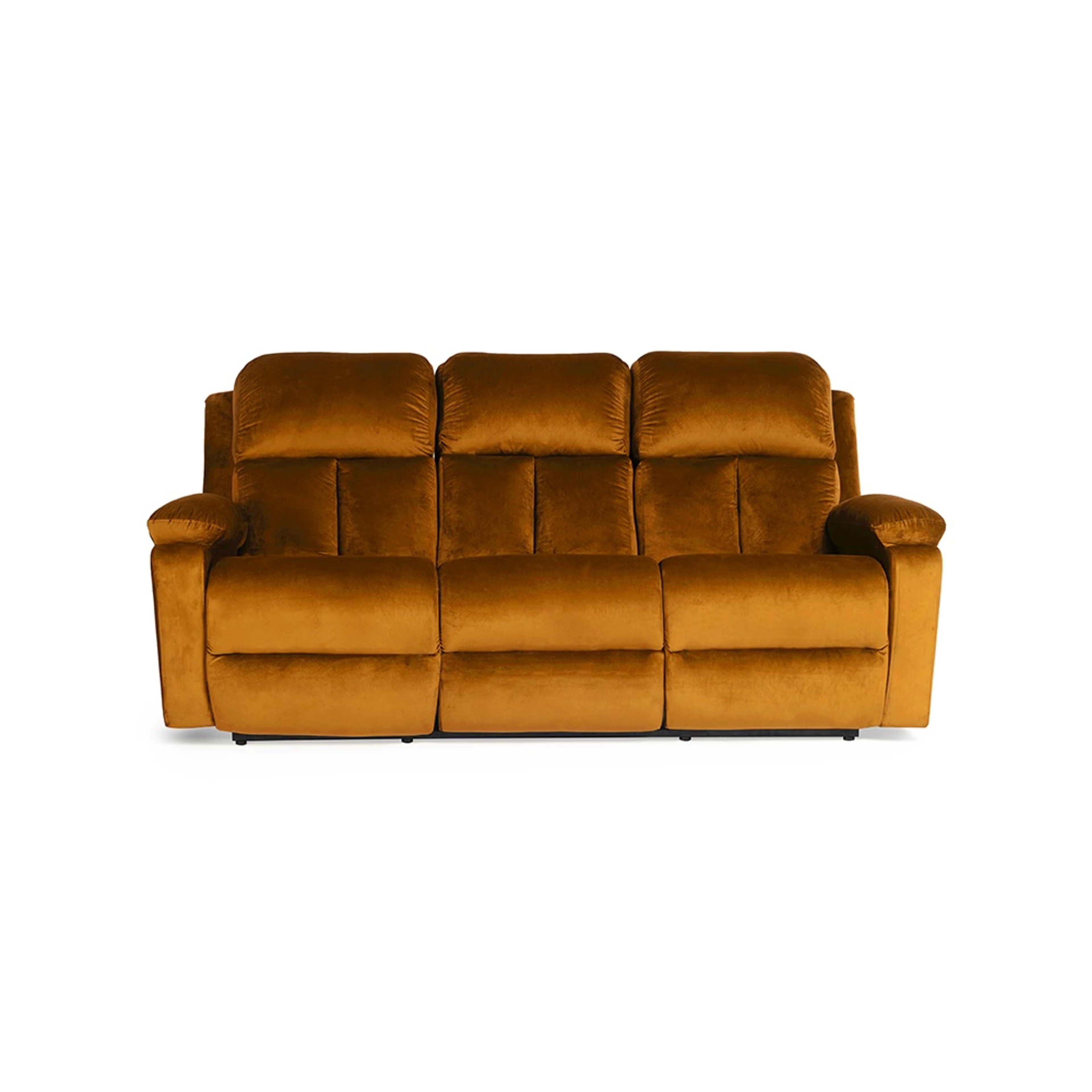 Wakefit Stargazer Recliner - 3 Seater - Velvet Amber Manual, Regular, 3 Seater, Amber