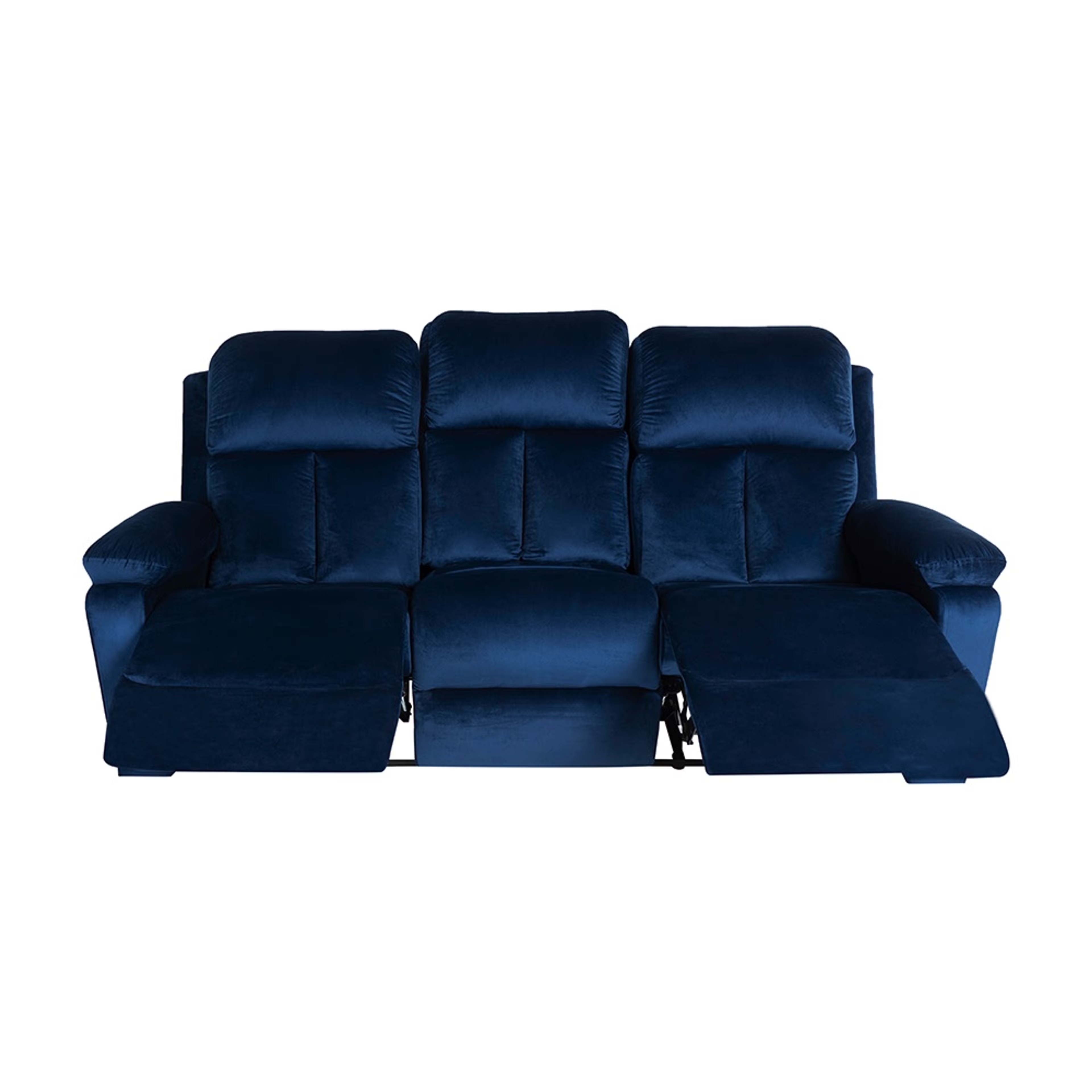 Wakefit Stargazer Recliner - 3 Seater - Velvet Blue Manual, Regular, 3 Seater, Blue