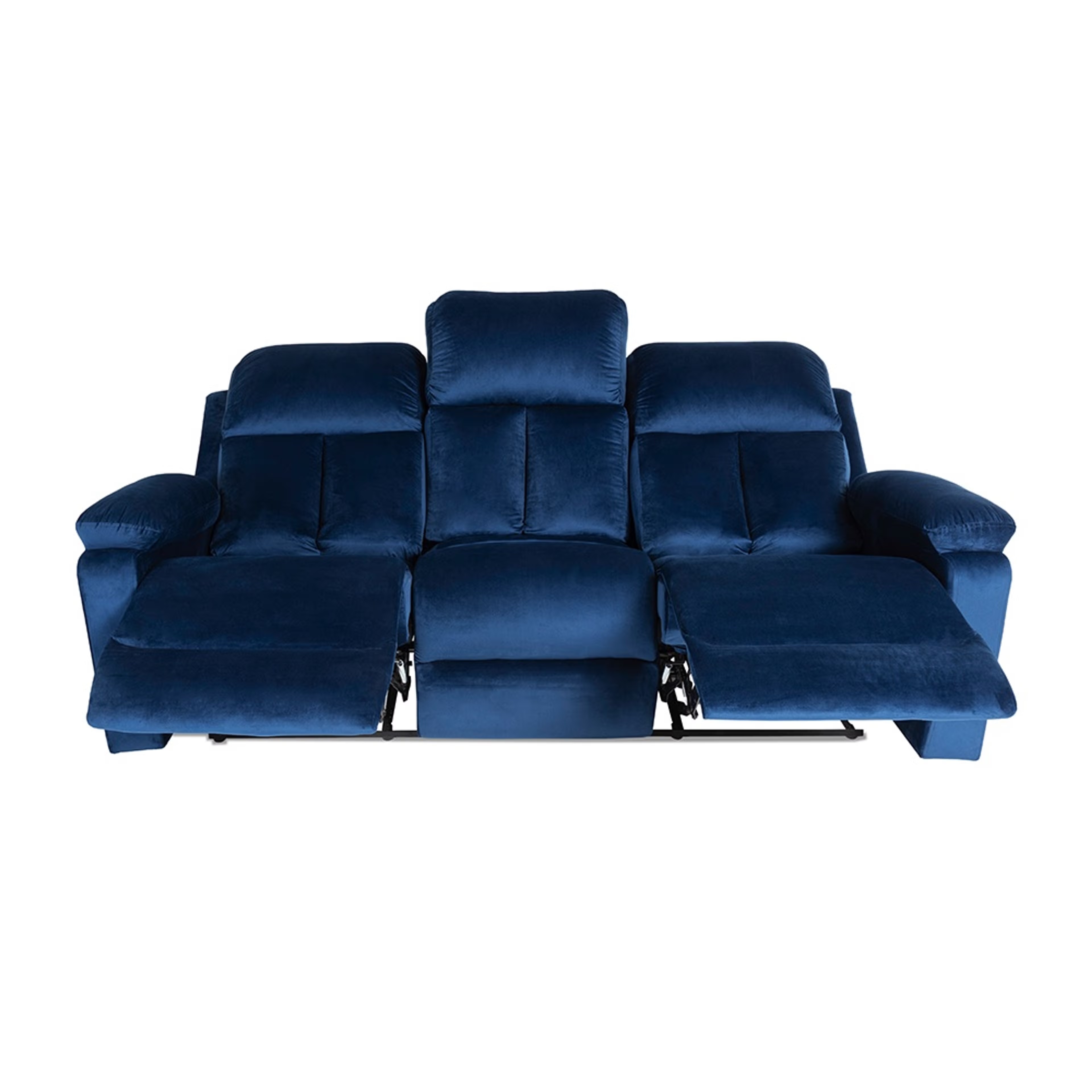 Wakefit Stargazer Recliner - 3 Seater - Velvet Blue Manual, Regular, 3 Seater, Blue