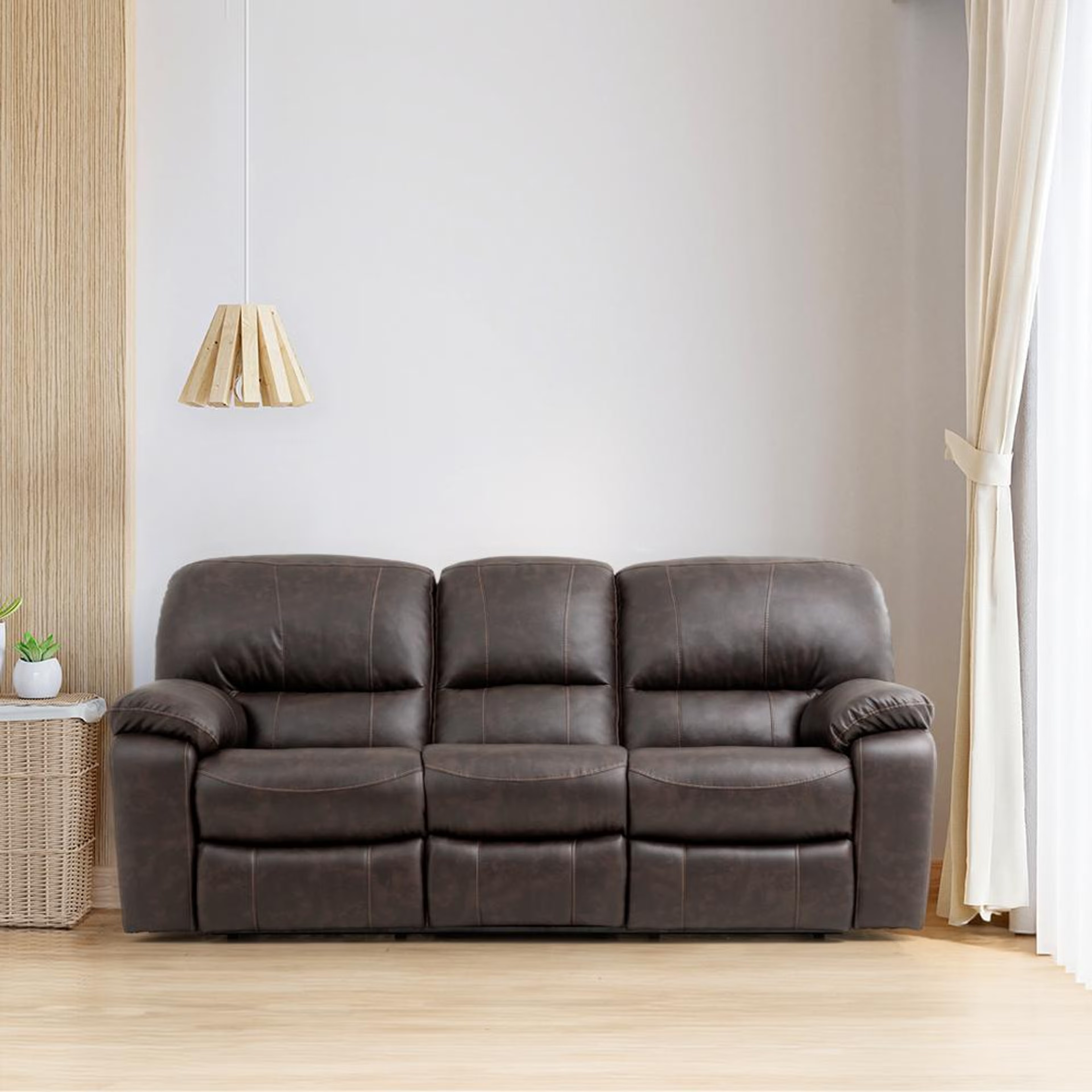 Wakefit Astro Recliner - Three Seater Regular, Three Seater, Brown