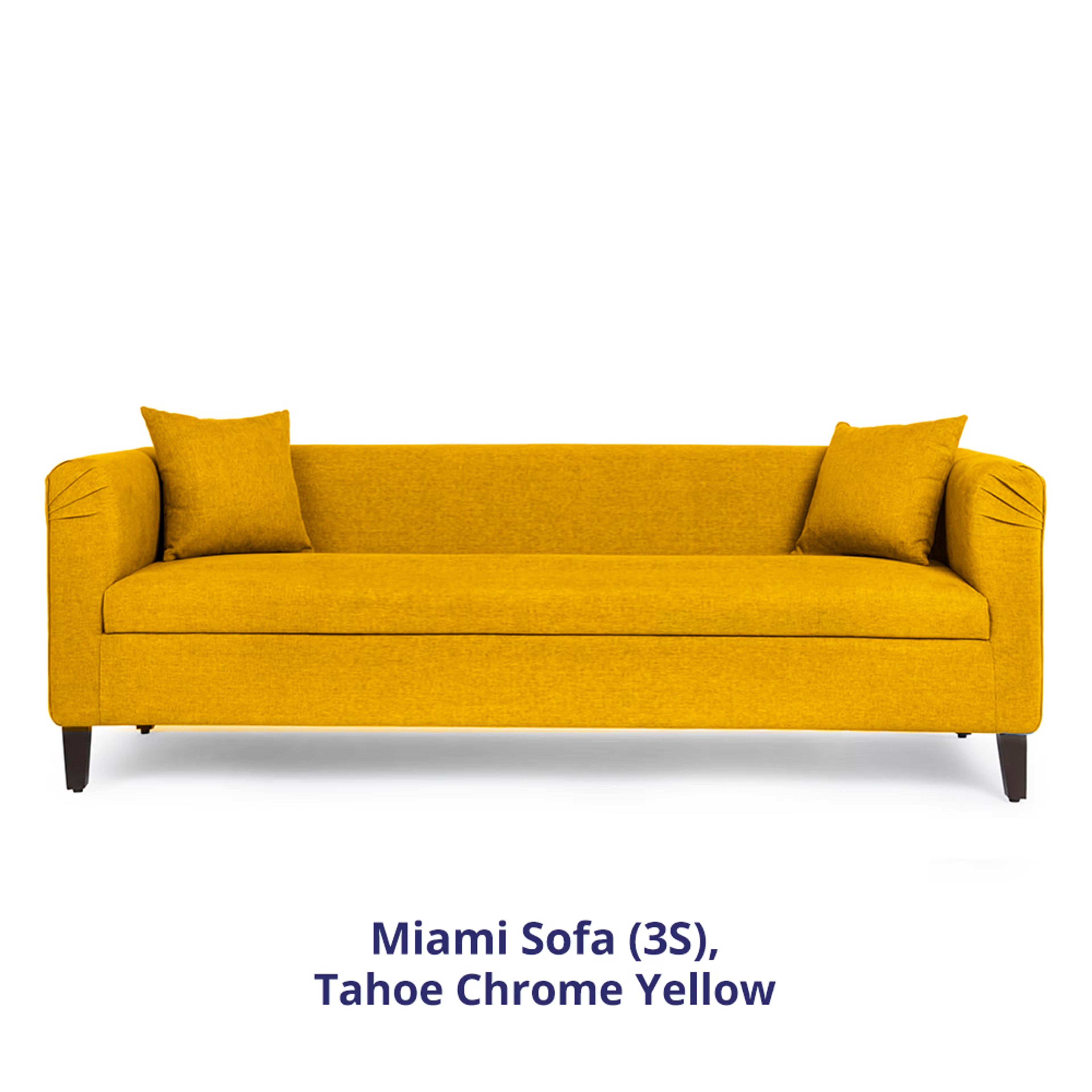 Wakefit Miami Sofa - 3+2 Seater - Chrome Yellow Regular, 3 Seater + 2 Seater, Chrome Yellow