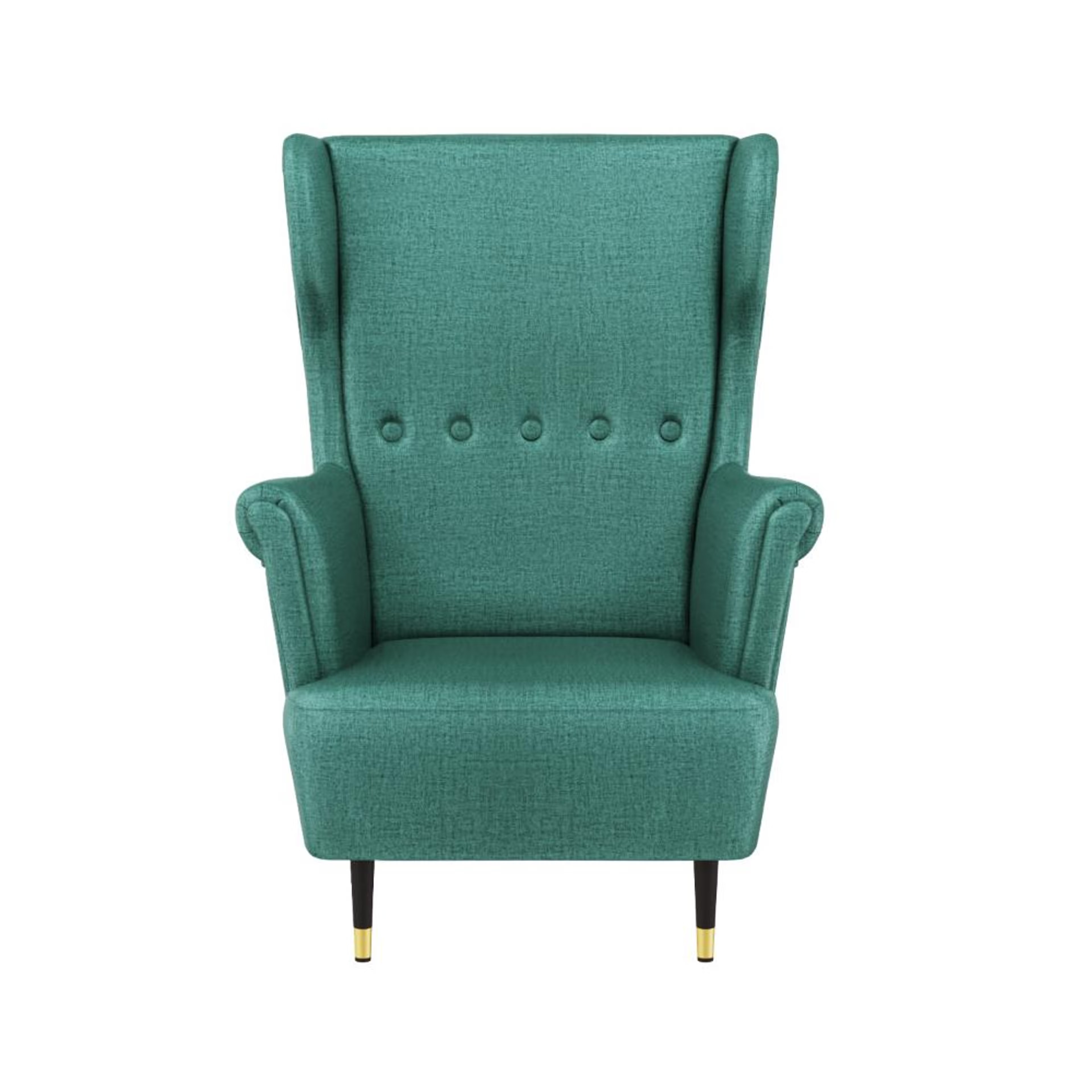 Home 26 Wakefit Nicco Wing Chair + Ottoman - Aqua Blue with ottoman, Aqua Blue