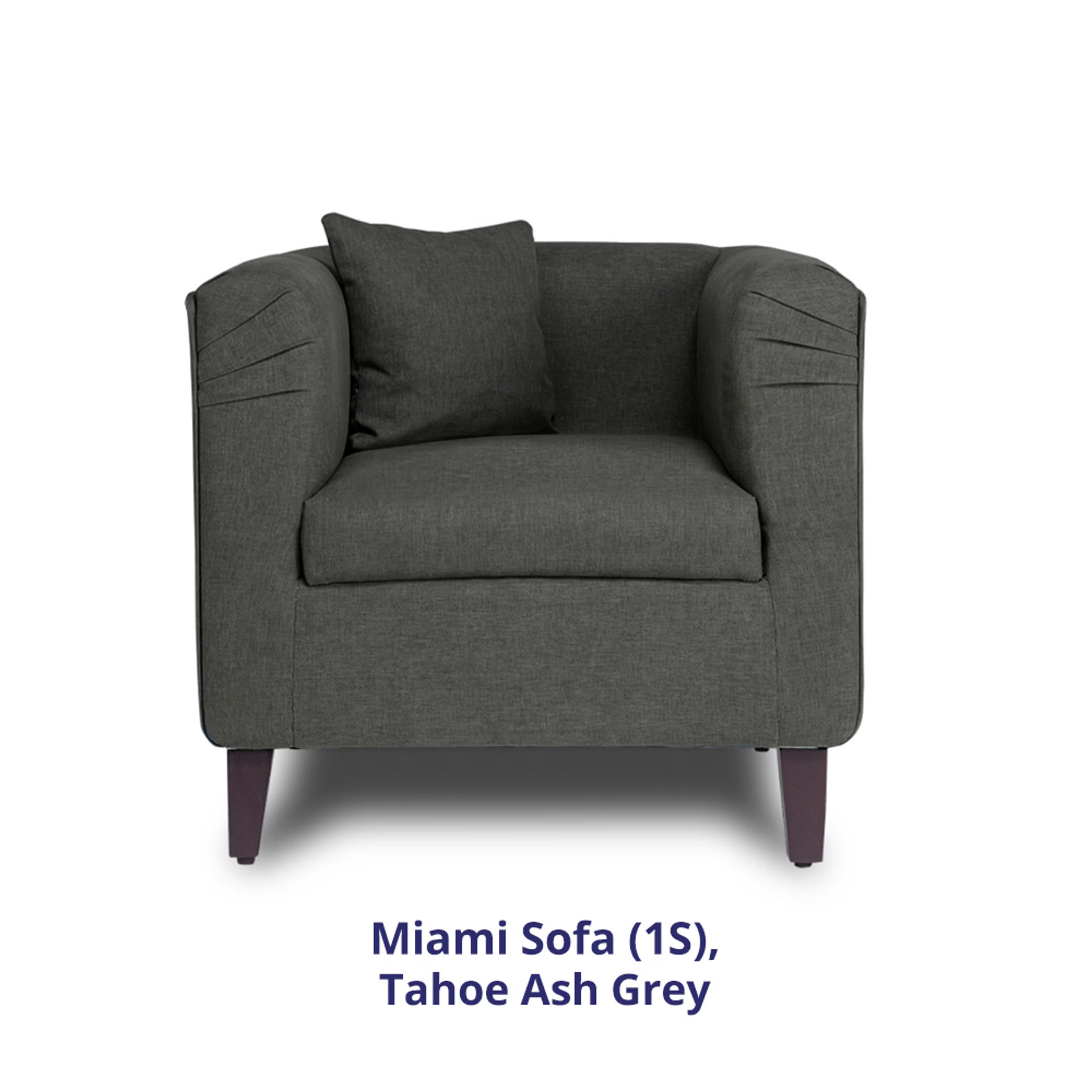 Wakefit Miami Sofa - 1 Seater - Ash Grey Regular, 1 Seater, Ash Grey