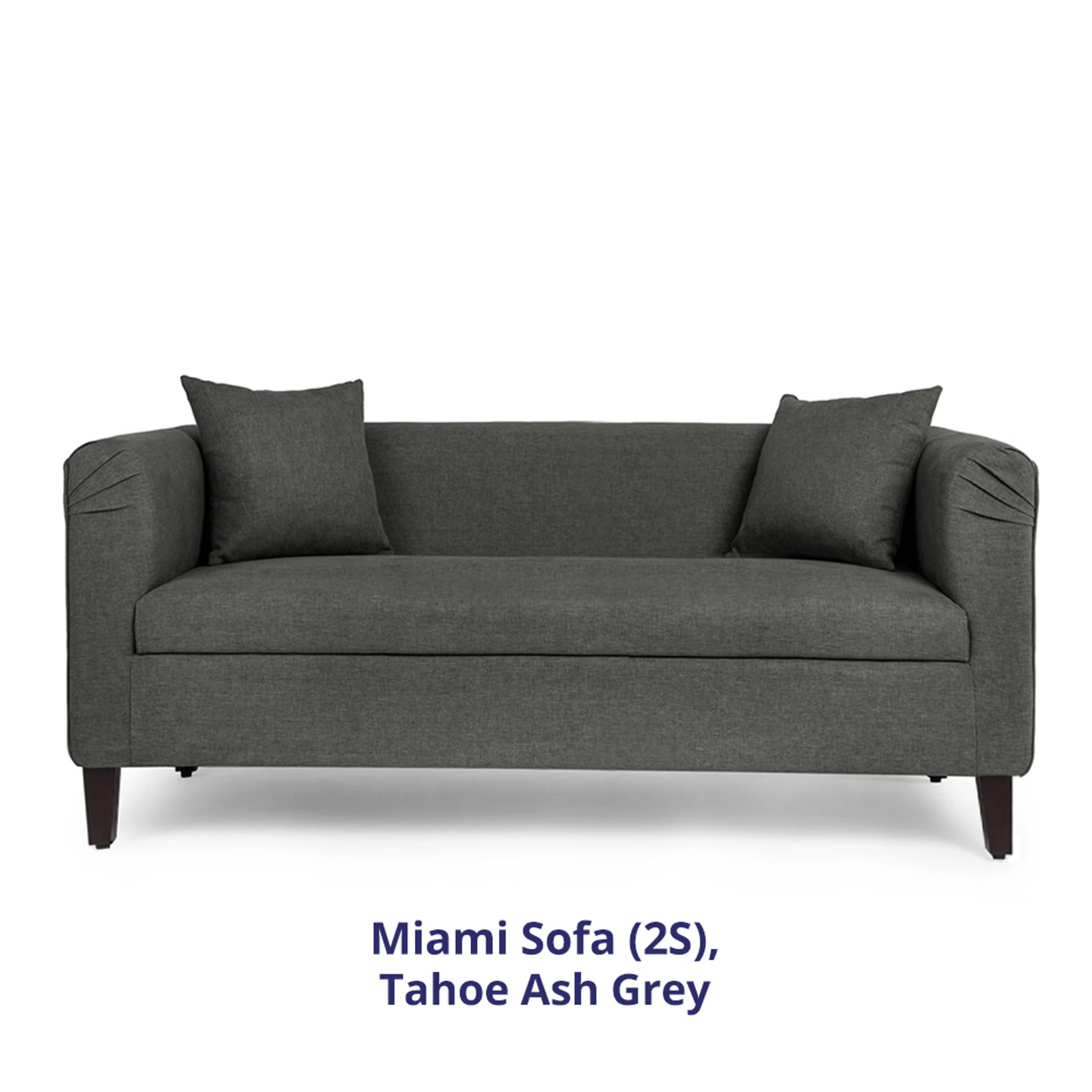 Home 27 Wakefit Miami Sofa - 2 Seater - Ash Grey Regular, 2 Seater, Ash Grey