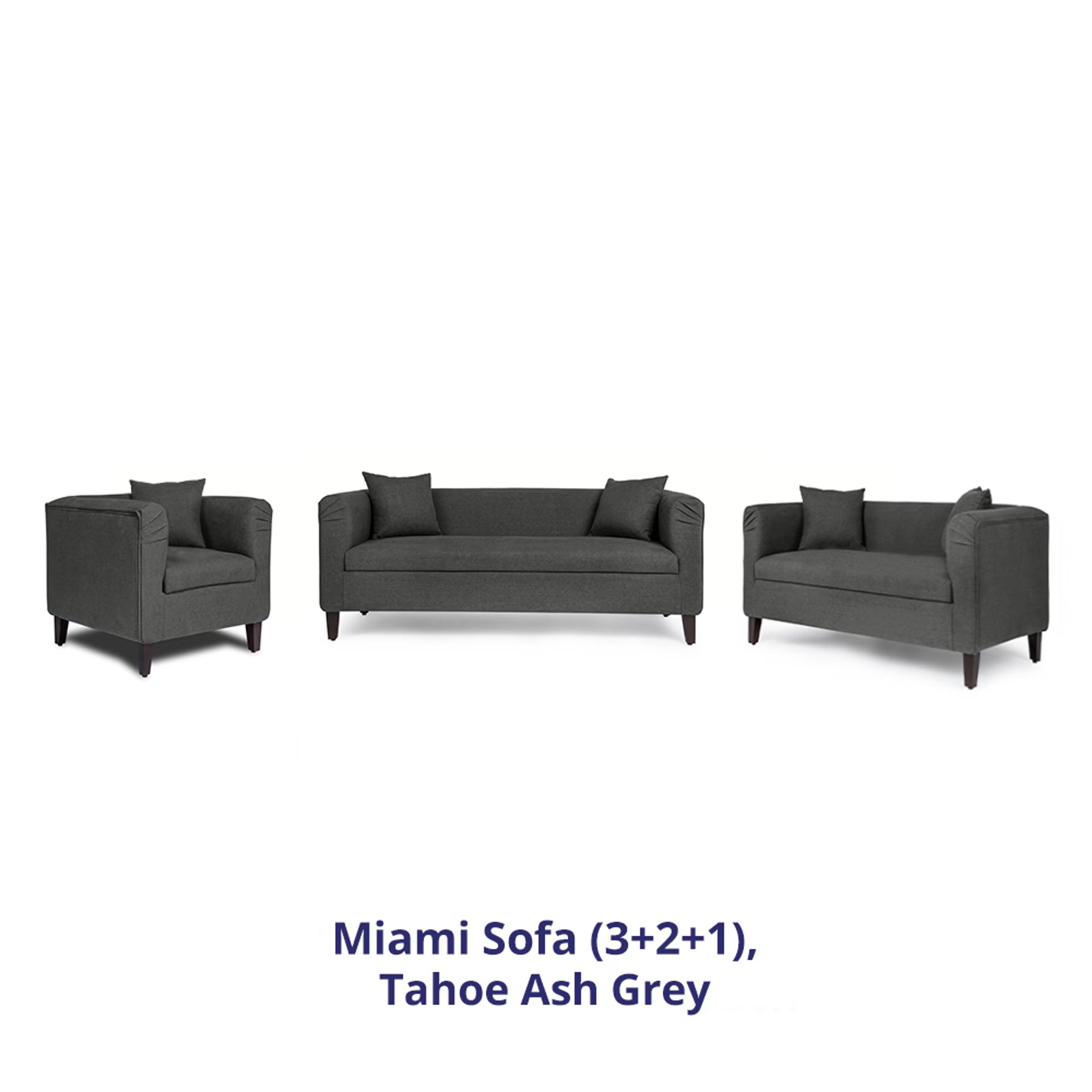 Home 40 Wakefit Miami Sofa - 3+2+1 Seater - Ash Grey Regular, 3 Seater + 2 Seater + 1 Seater, Ash Grey