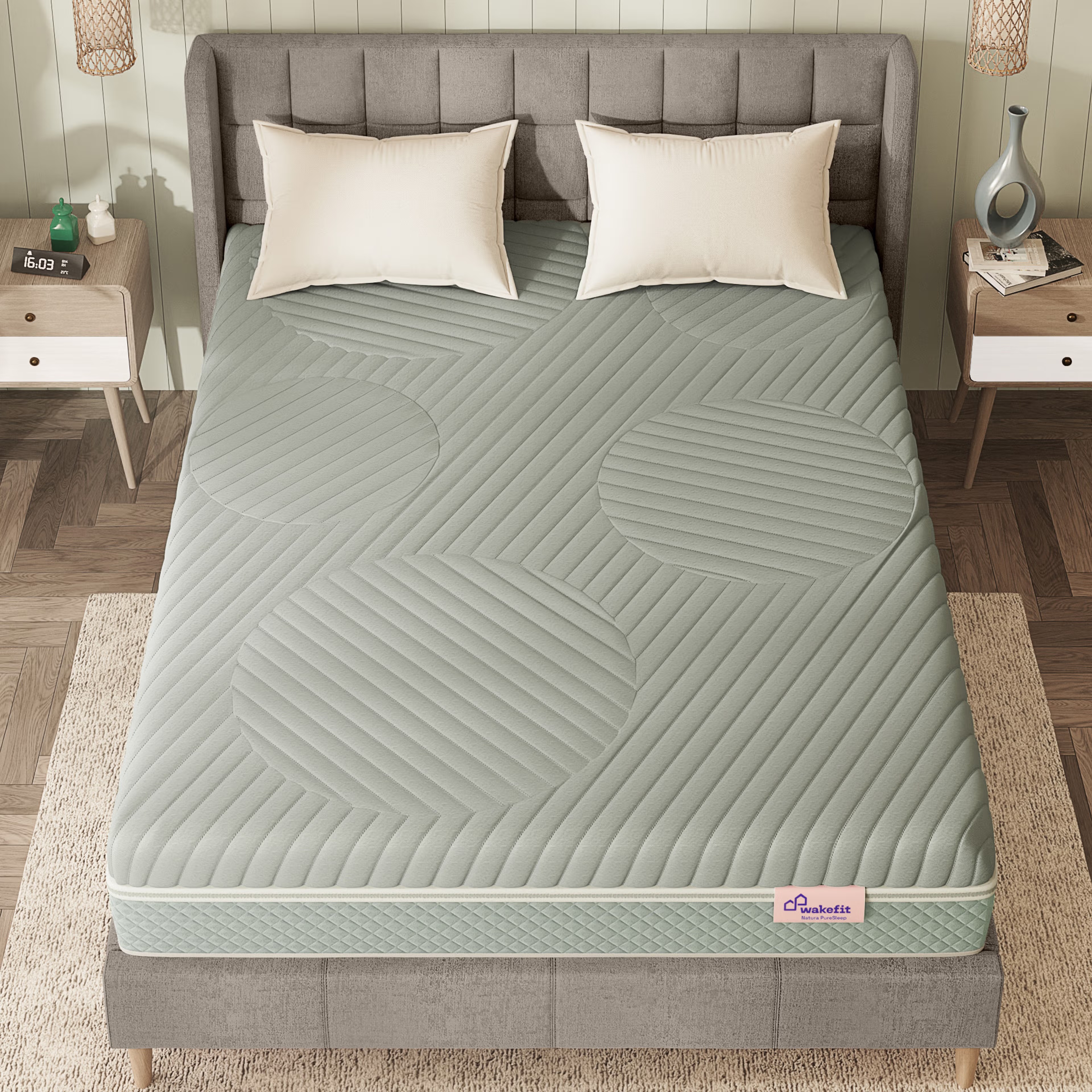 Home 34 Wakefit Natura PureSleep Latex Mattress King - 84" x 72" x 10" - 2.13m x 1.83m x 25.4cm