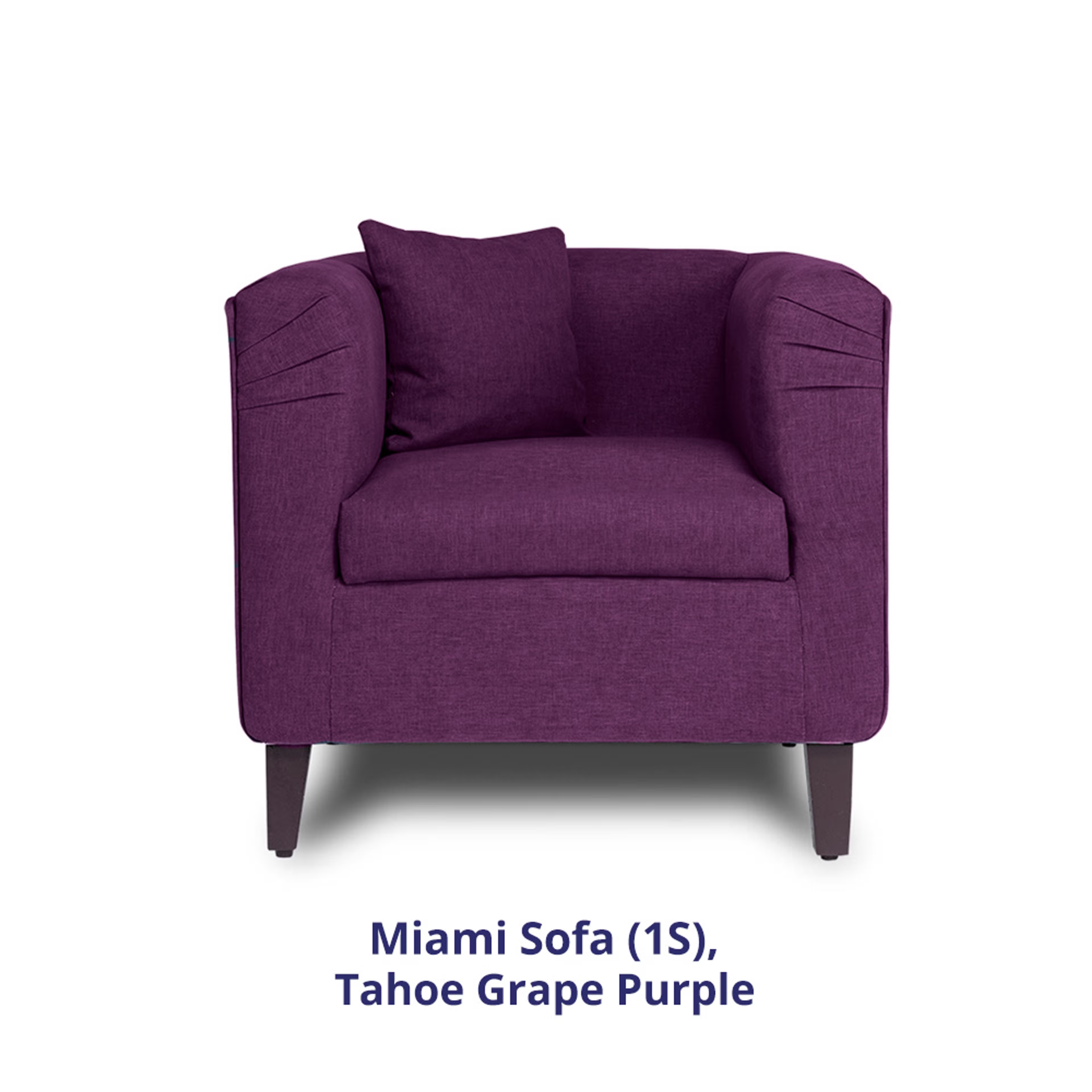 Wakefit Miami Sofa - 1 Seater - Grape Purple Regular, 1 Seater, Grape Purple