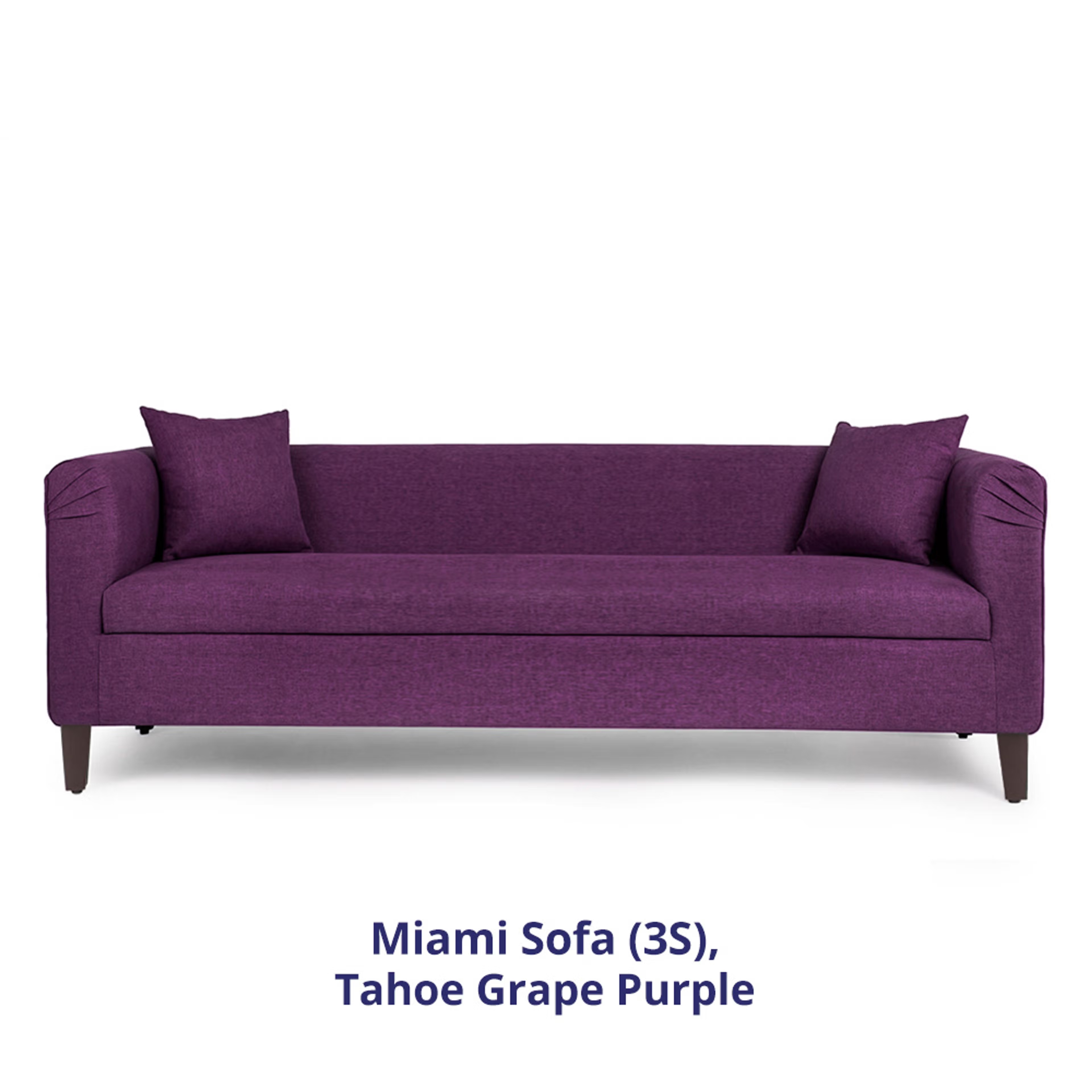 Wakefit Miami Sofa - 3 Seater - Grape Purple Regular, 3 Seater, Grape Purple