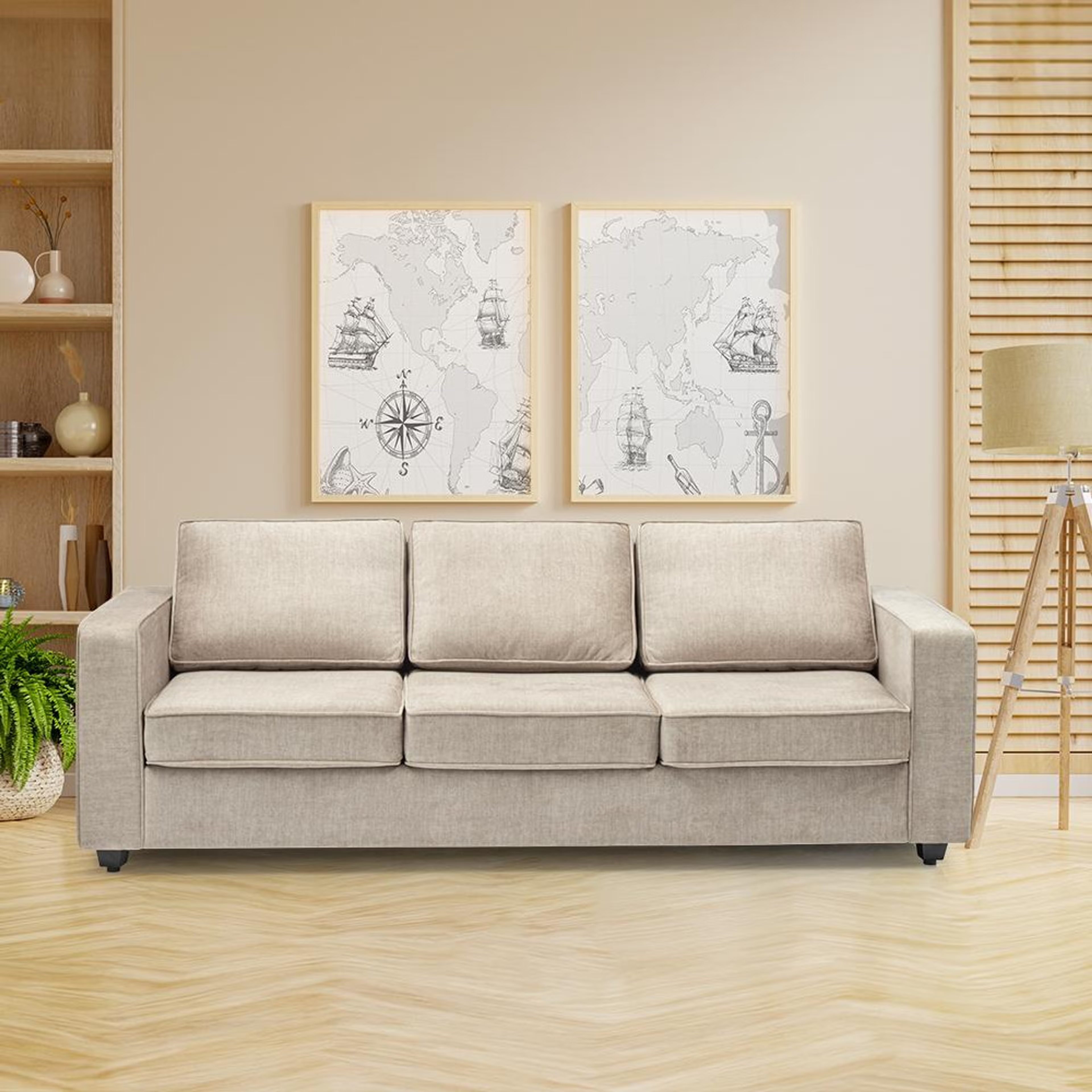 Home 29 Wakefit Napper Plus Sofa Set - (3+2) Regular, Set (3+2), Beige