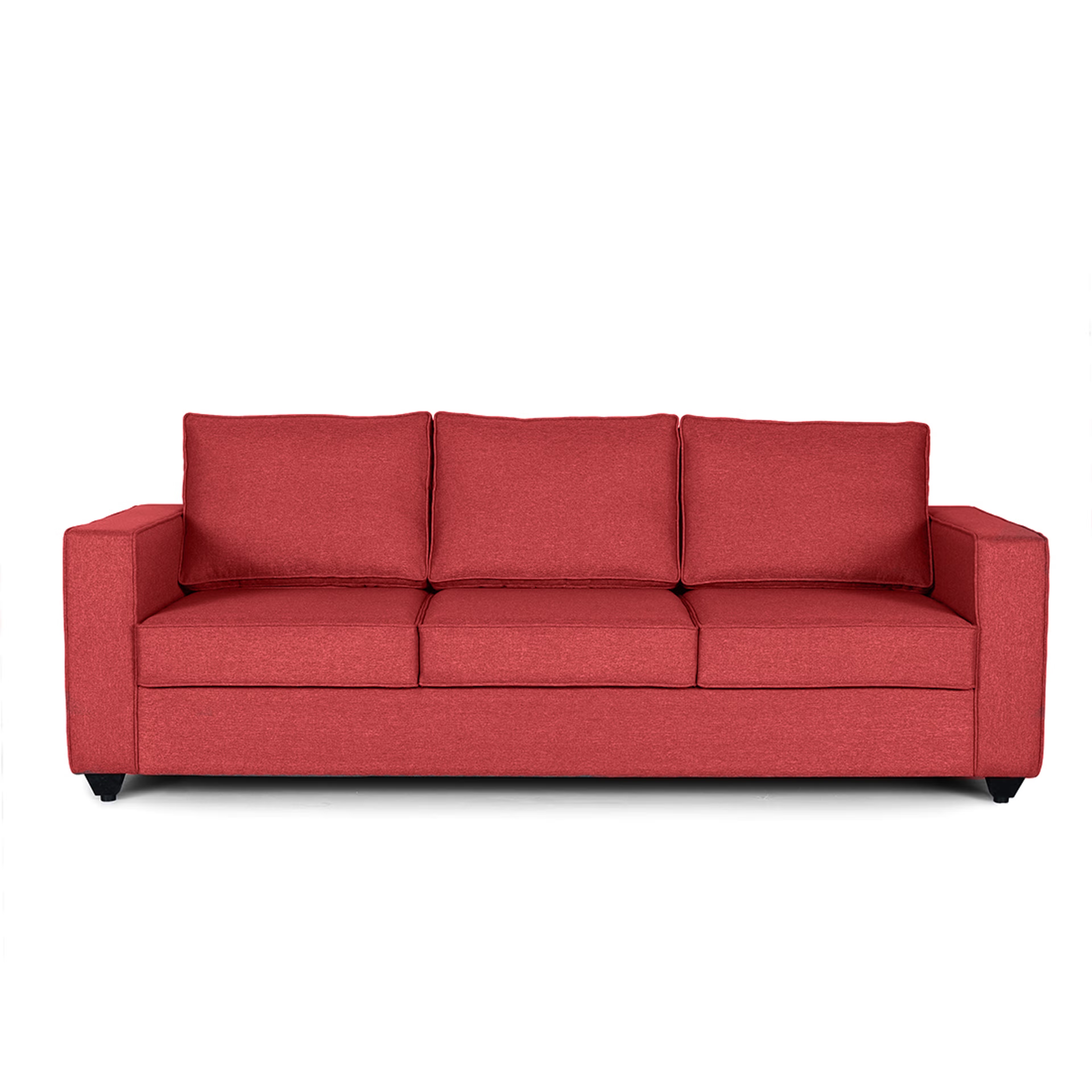 Wakefit Napper Mini Sofa - 3 Seater Omega Red Regular, Three Seater, Omega Red