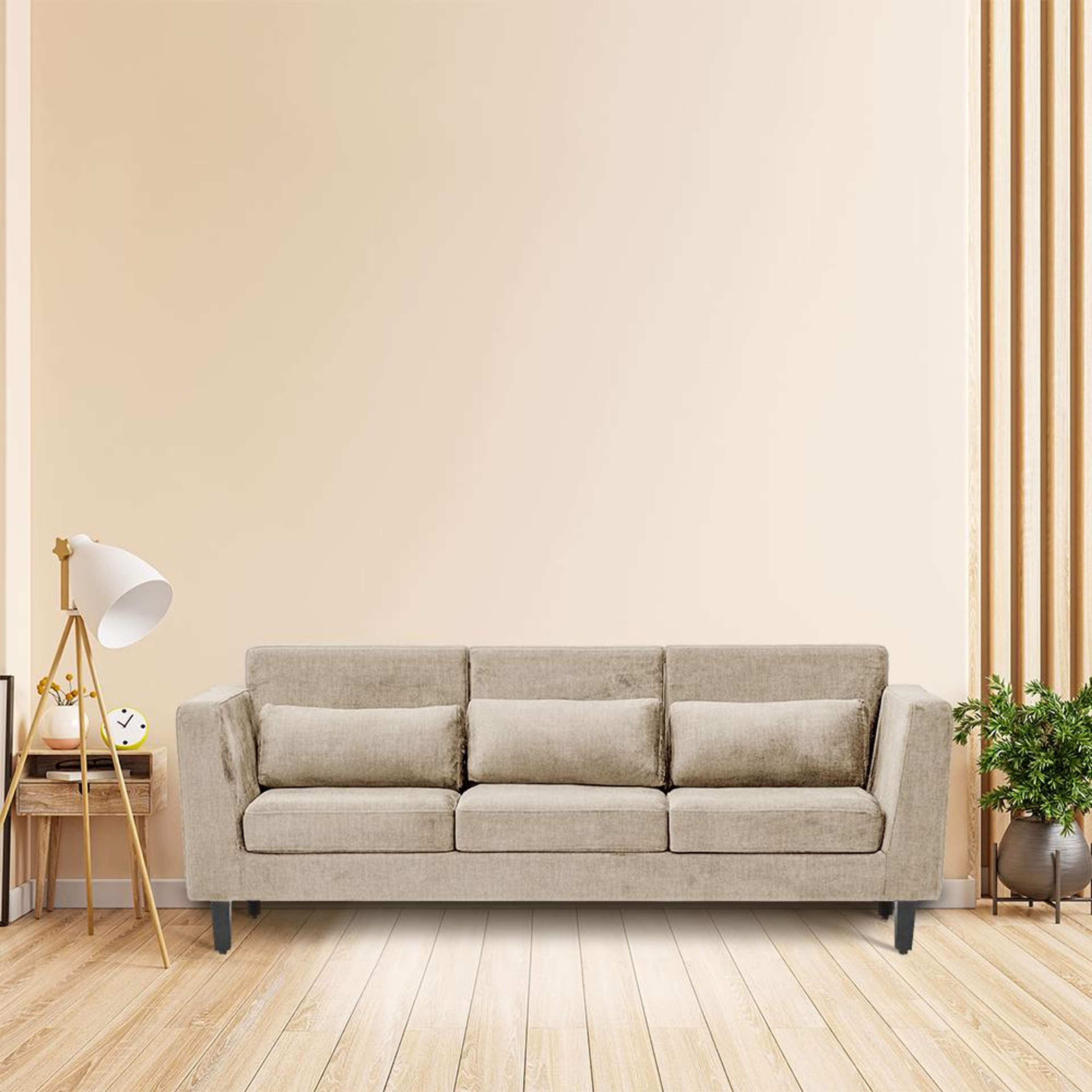 Wakefit Snoozepro Plus Sofa Set - (2+1+1) Regular, 3 Seater + 1 Seater + 1 Seater, Beige
