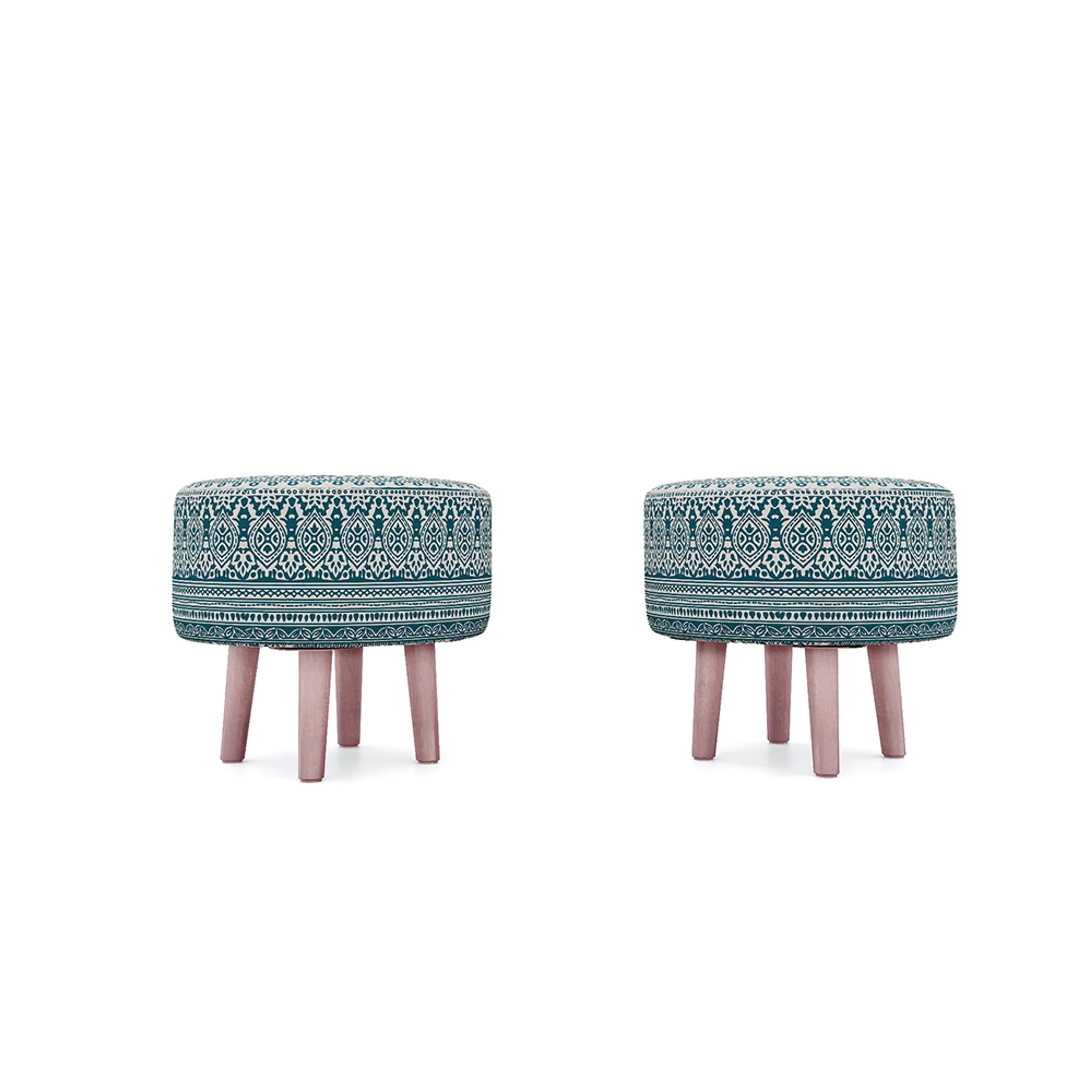 Wakefit Tulum Printed Ottoman - Eva Teal Ottoman, Eva Teal 3 Wakefit Tulum Printed Ottoman - Eva Teal Ottoman, Eva Teal
