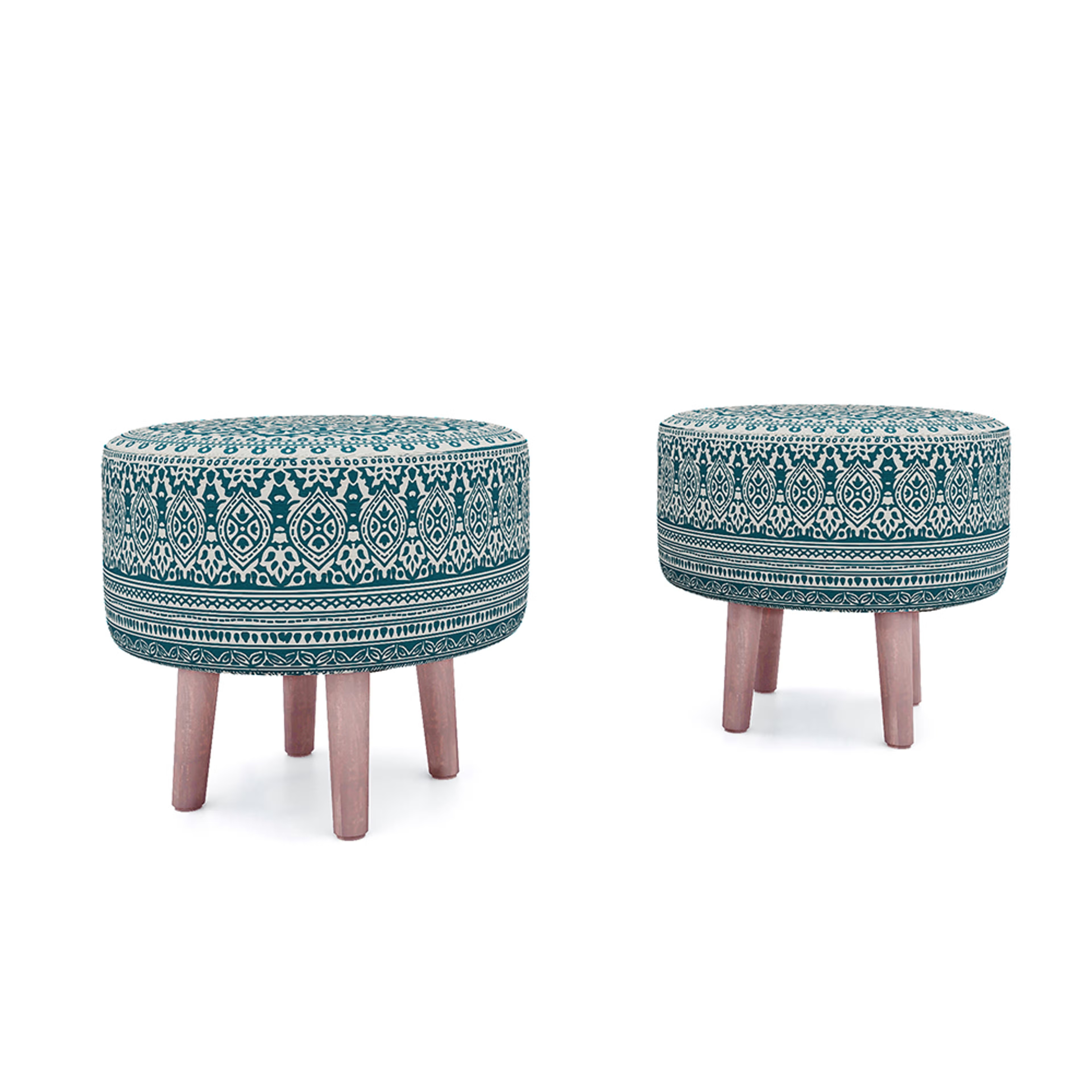 Wakefit Tulum Printed Ottoman - Eva Teal Ottoman, Eva Teal 4 Wakefit Tulum Printed Ottoman - Eva Teal Ottoman, Eva Teal