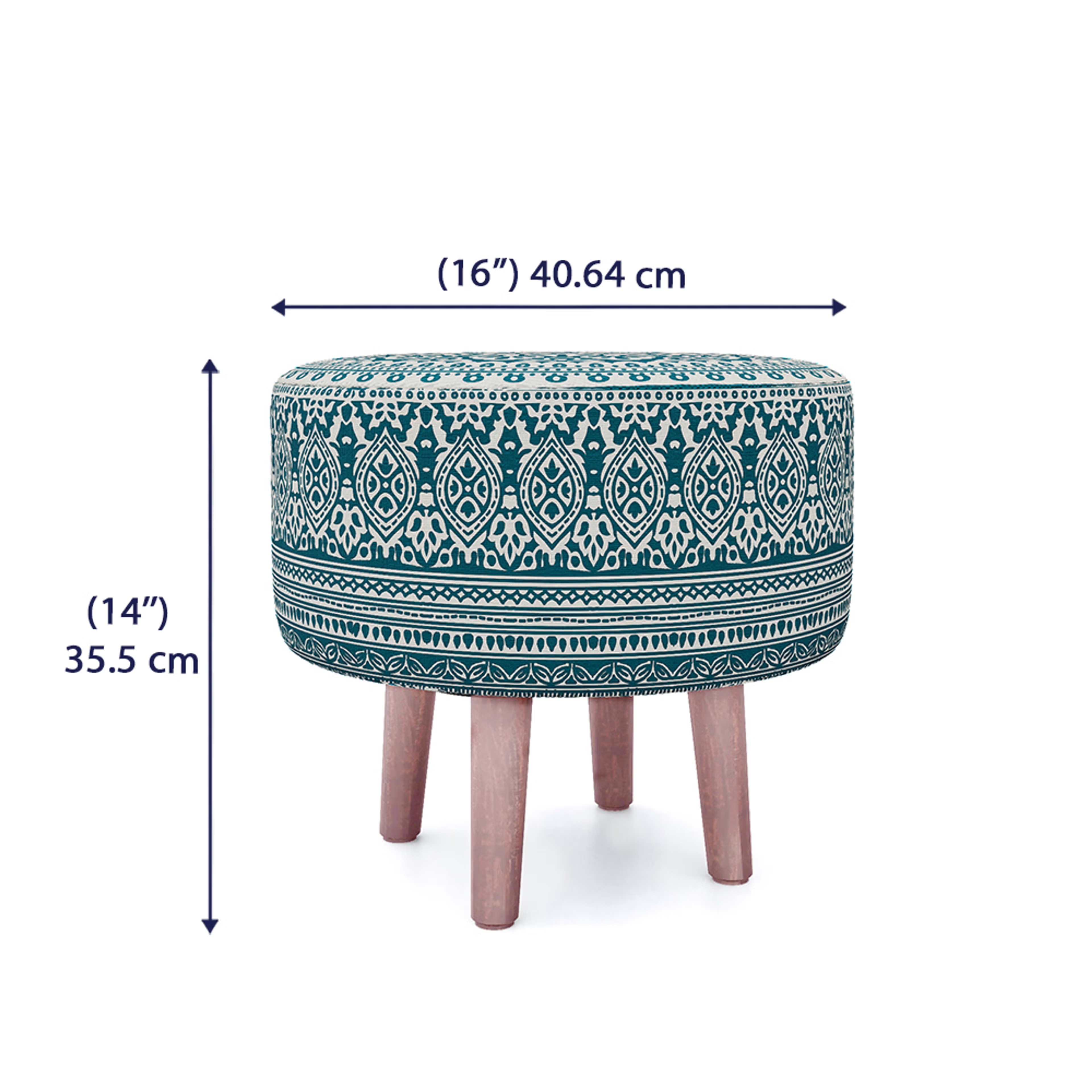 Wakefit Tulum Printed Ottoman - Eva Teal Ottoman, Eva Teal 5 Wakefit Tulum Printed Ottoman - Eva Teal Ottoman, Eva Teal