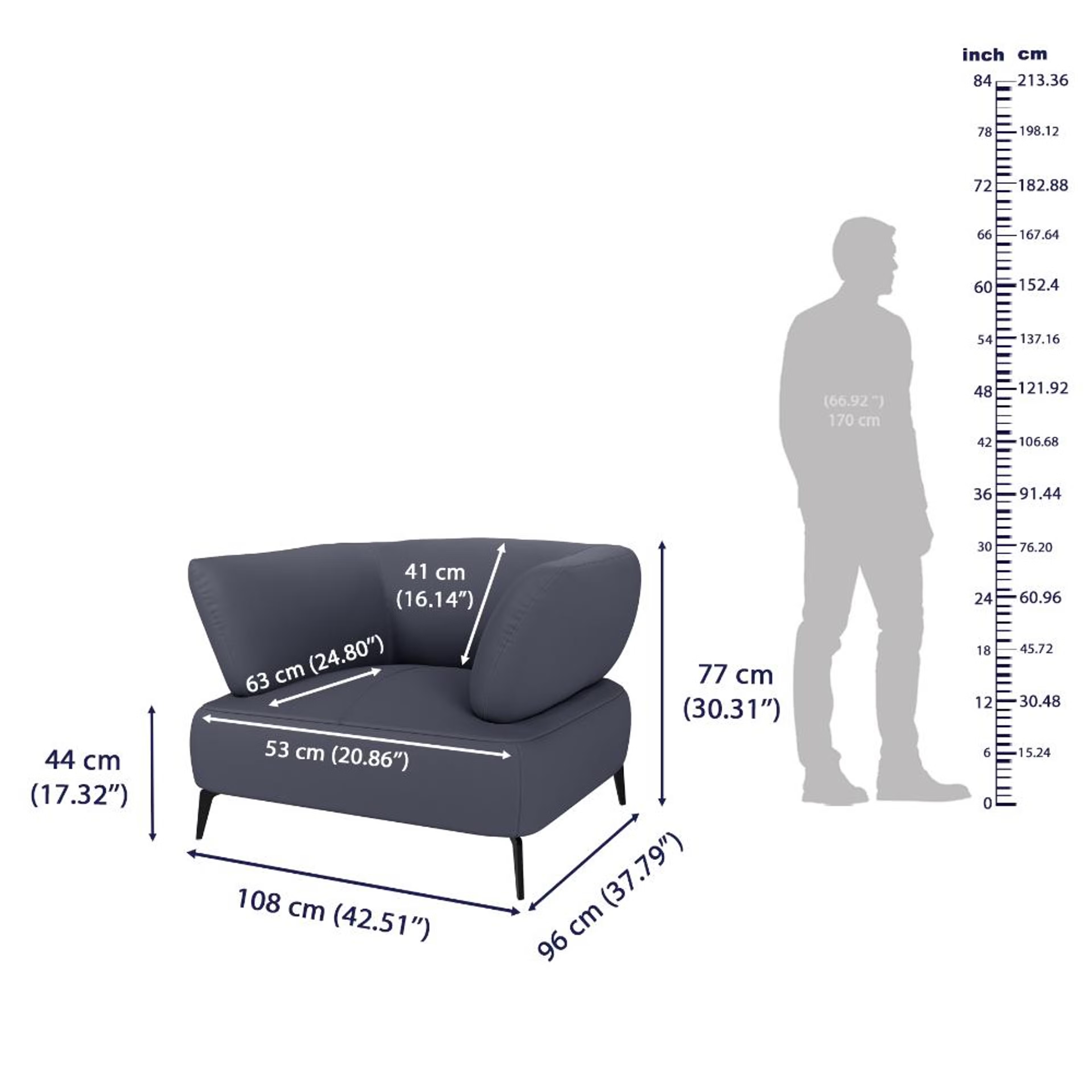 Wakefit Nauru Sofa - One Seater Regular, Single Seater, Blue 9 Wakefit Nauru Sofa - One Seater Regular, Single Seater, Blue