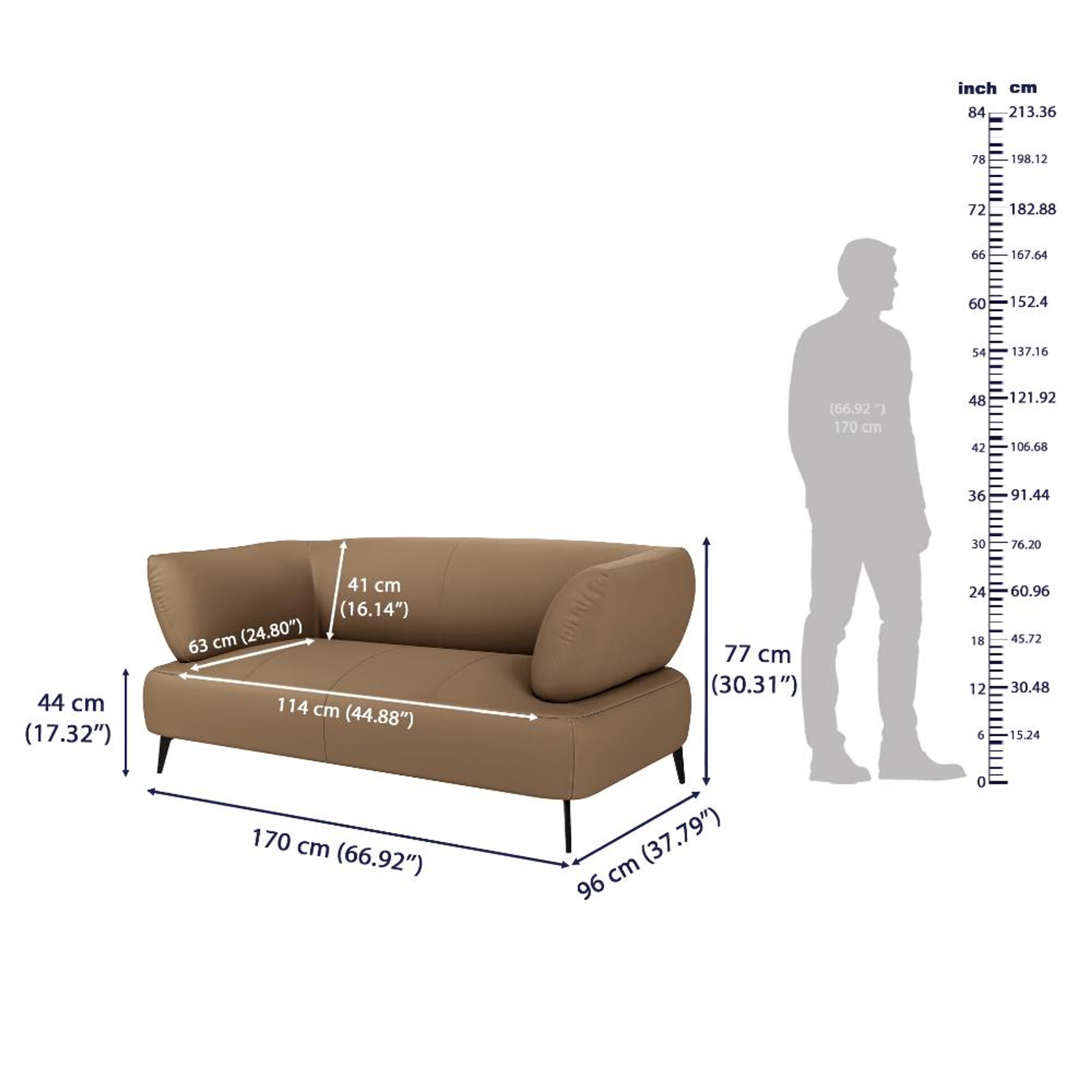 Wakefit Nauru Sofa - Two Seater Regular, Two Seater, Cappuccino 9 Wakefit Nauru Sofa - Two Seater Regular, Two Seater, Cappuccino