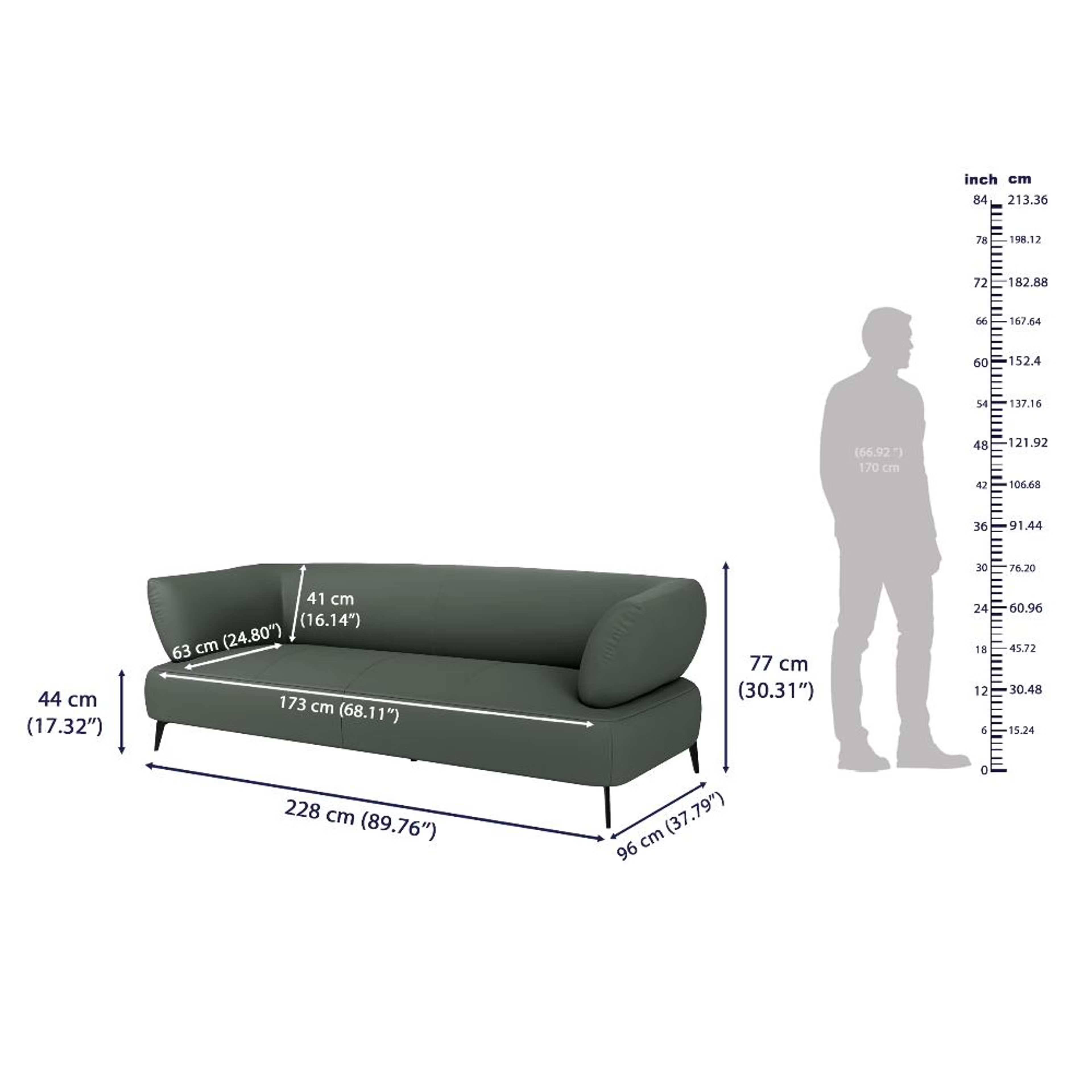 Wakefit Nauru Sofa - Three Seater Regular, Three Seater, Forest Green 9 Wakefit Nauru Sofa - Three Seater Regular, Three Seater, Forest Green
