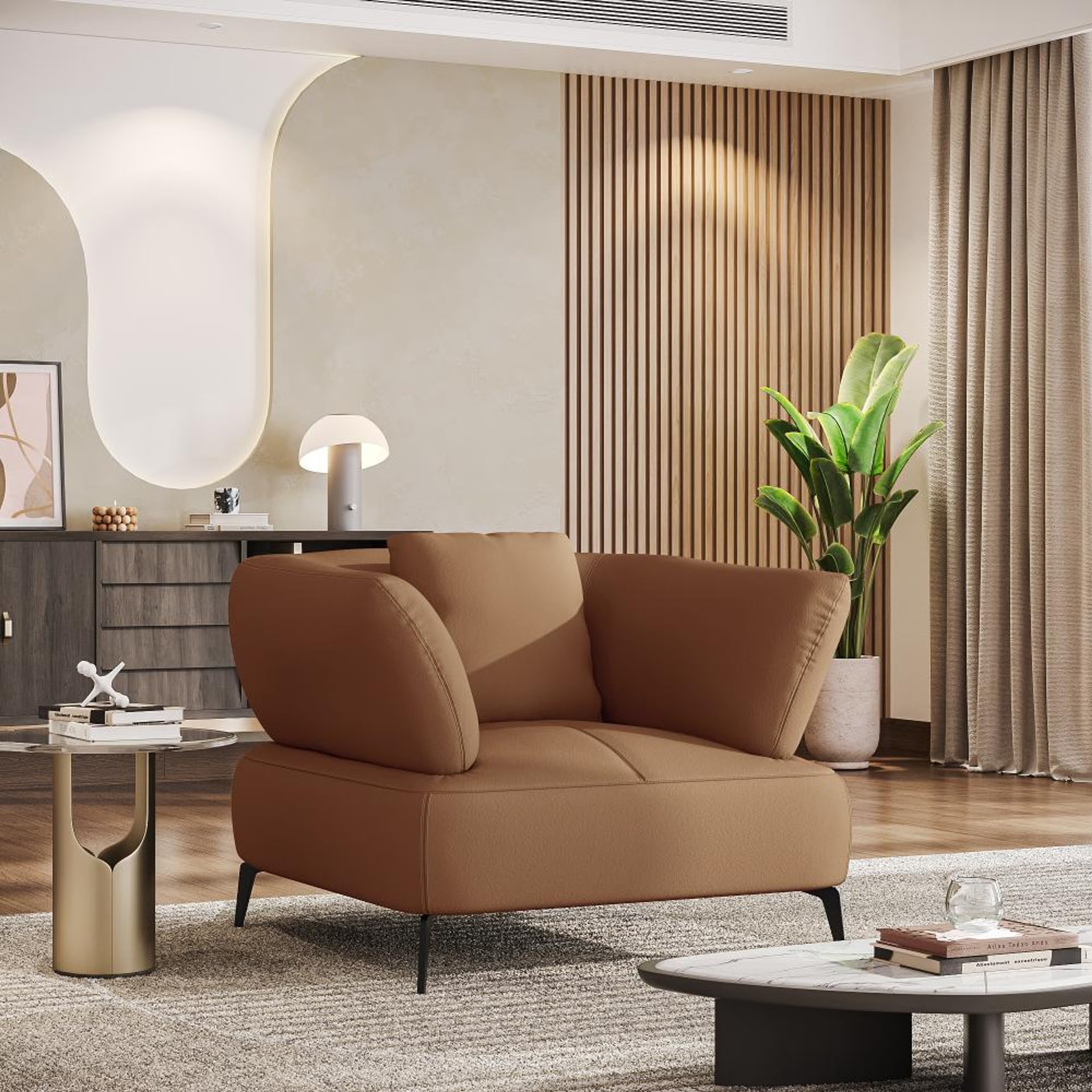 Home 31 Wakefit Nauru Sofa - One Seater Regular, Single Seater, Brown