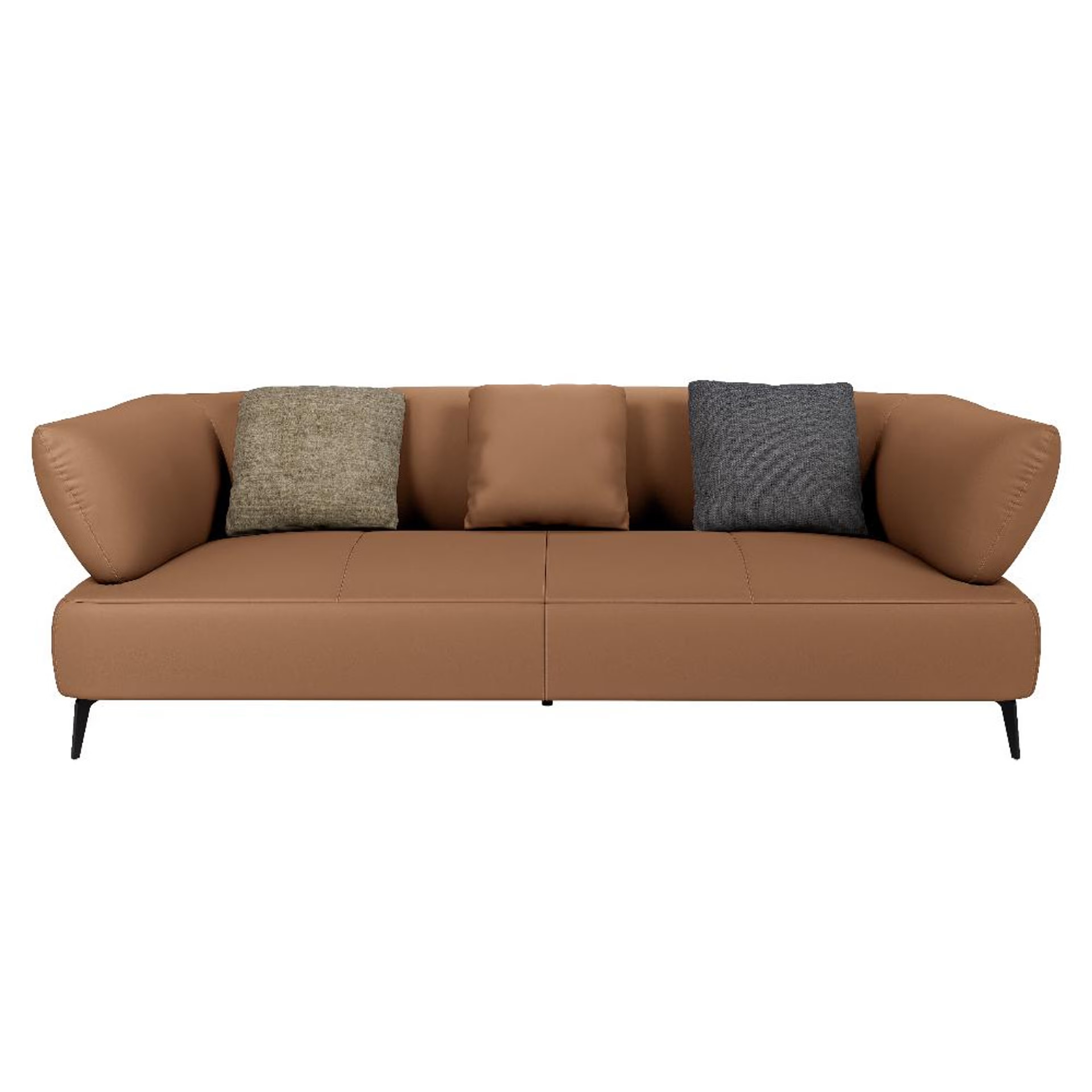 Wakefit Nauru Sofa - Three Seater Regular, Three Seater, Brown